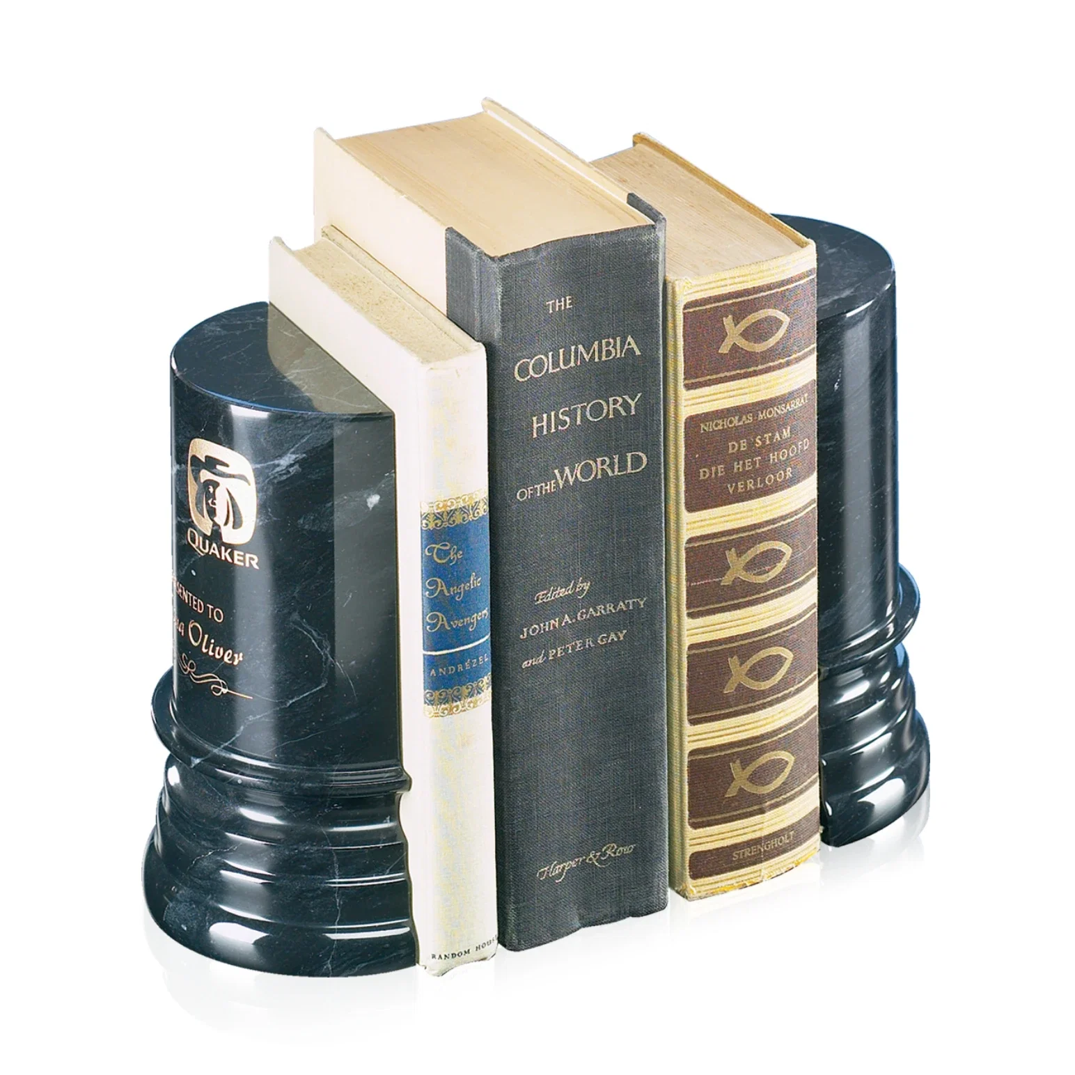 7" Customizable Apollo Bookends - Natural Marble — view 2
