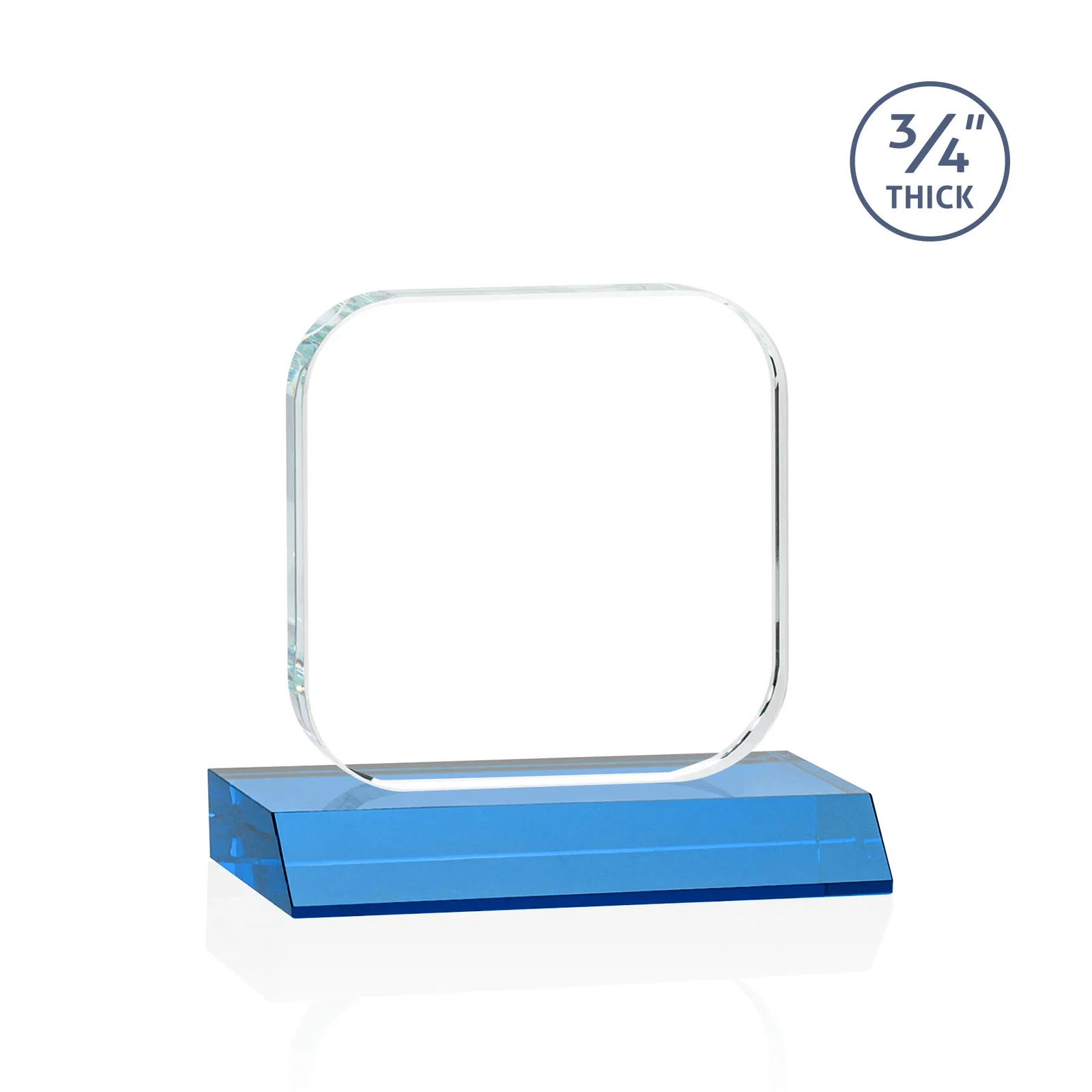 Promotional Starfire Crystal App-Icon Award on a Mitered Crystal Base, awards, with your logo for employee recognition