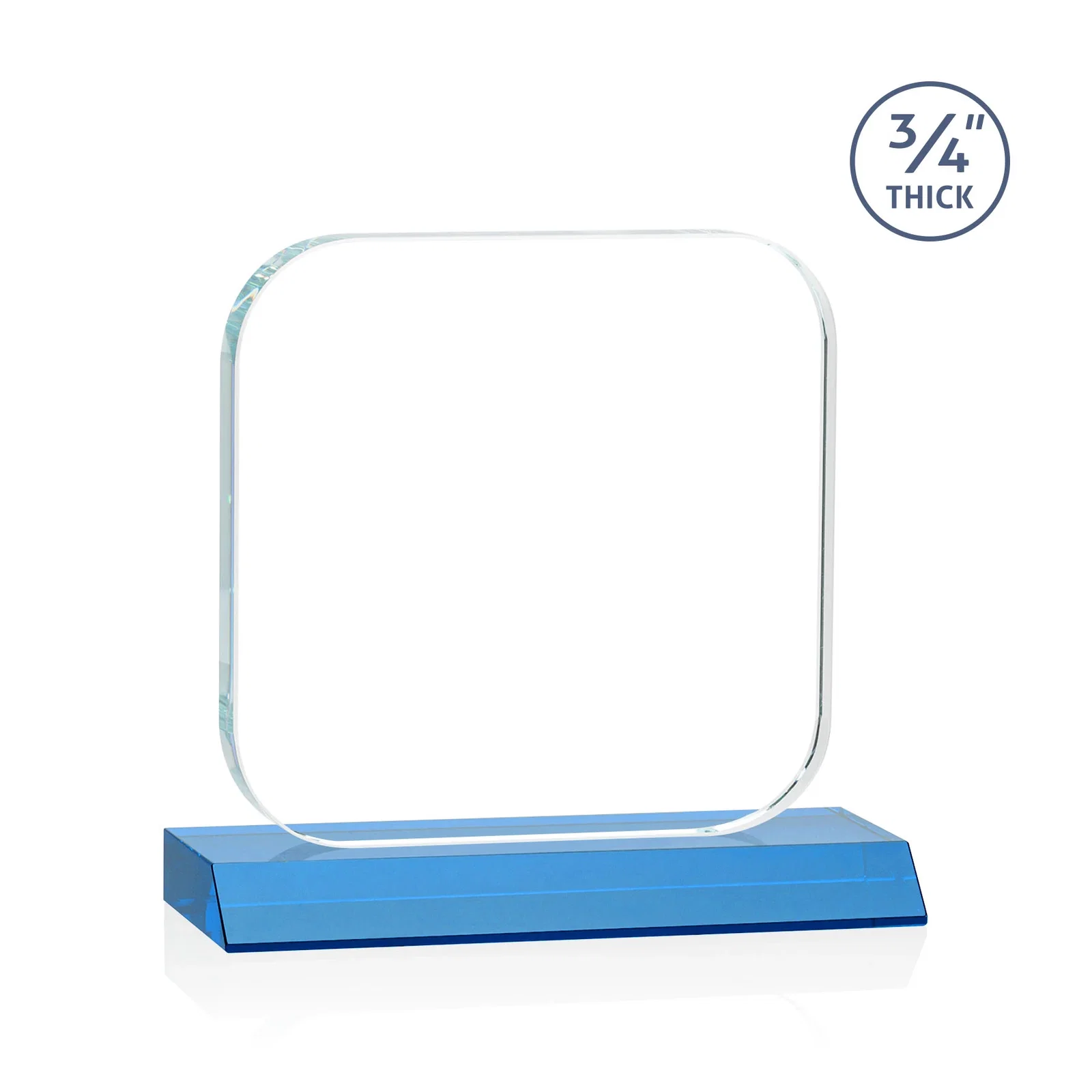 Promotional Starfire Crystal App-Icon Award on a Mitered Crystal Base, awards, with your logo for service anniversary gifts