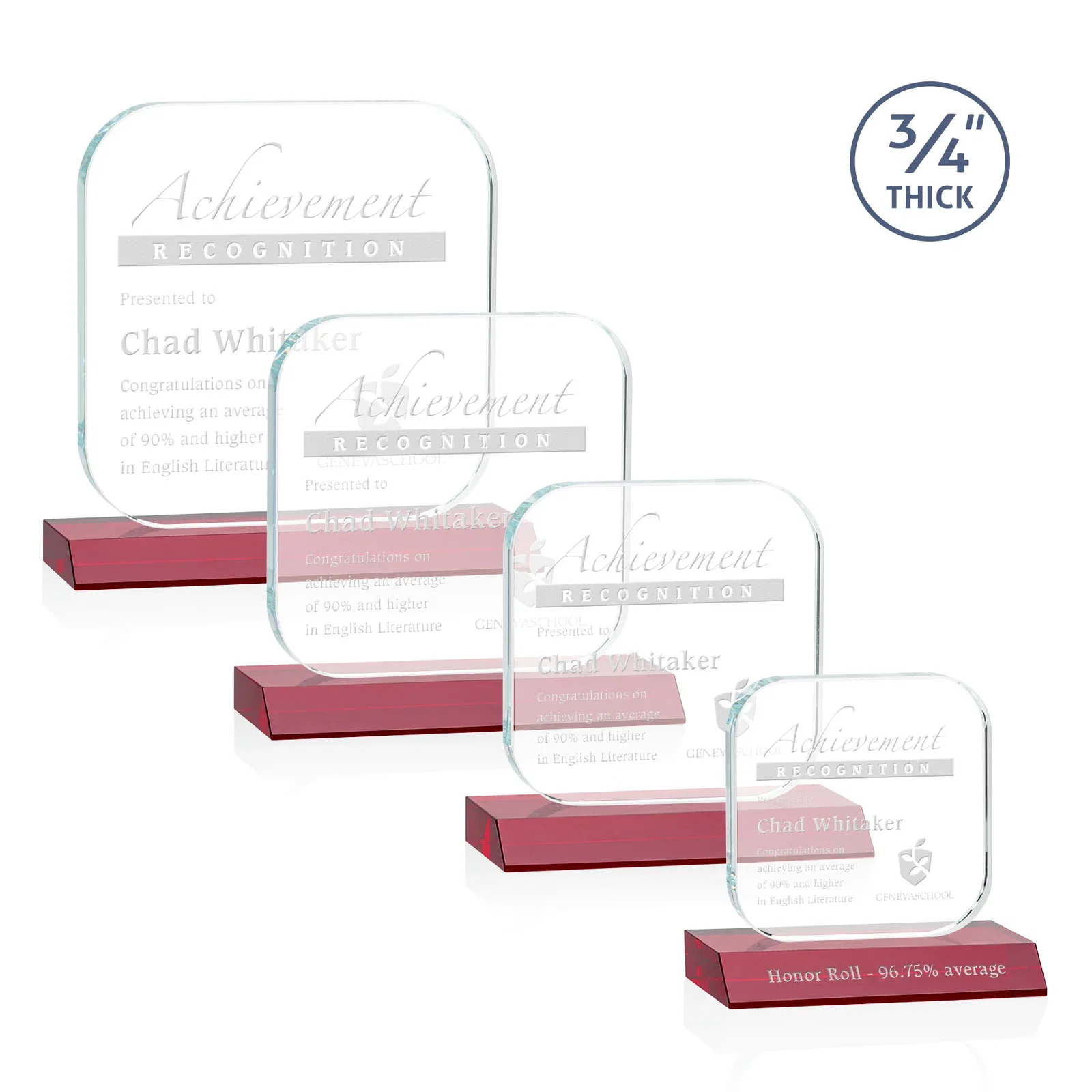 Promotional Starfire Crystal App-Icon Award on a Mitered Crystal Base, awards for donor appreciation