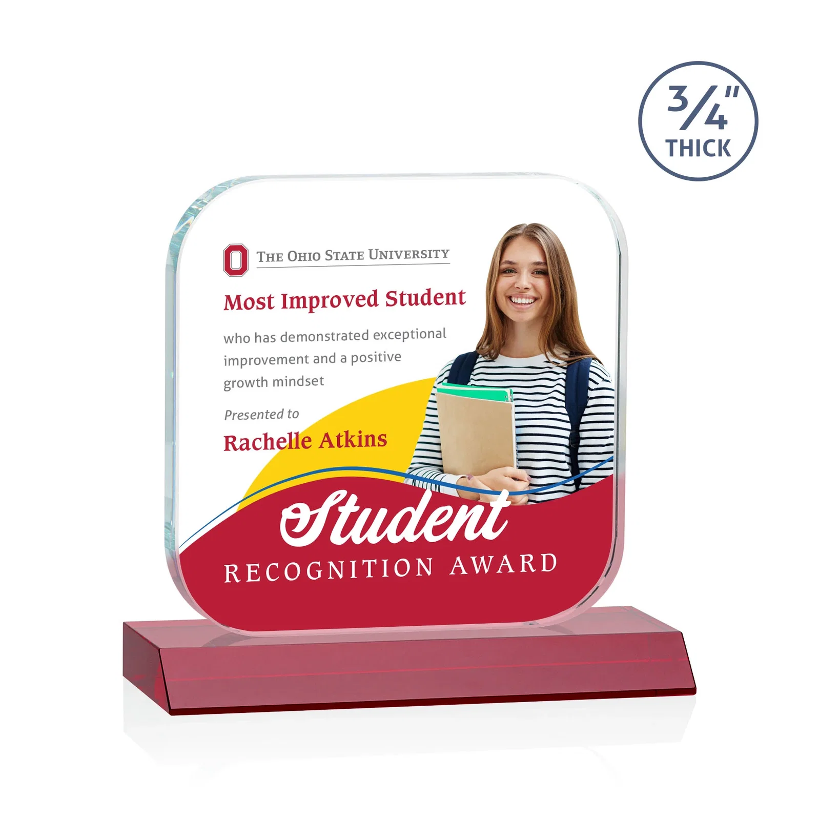 Customized Starfire Crystal App-Icon Award on a Mitered Crystal Base, awards for safety achievement programs