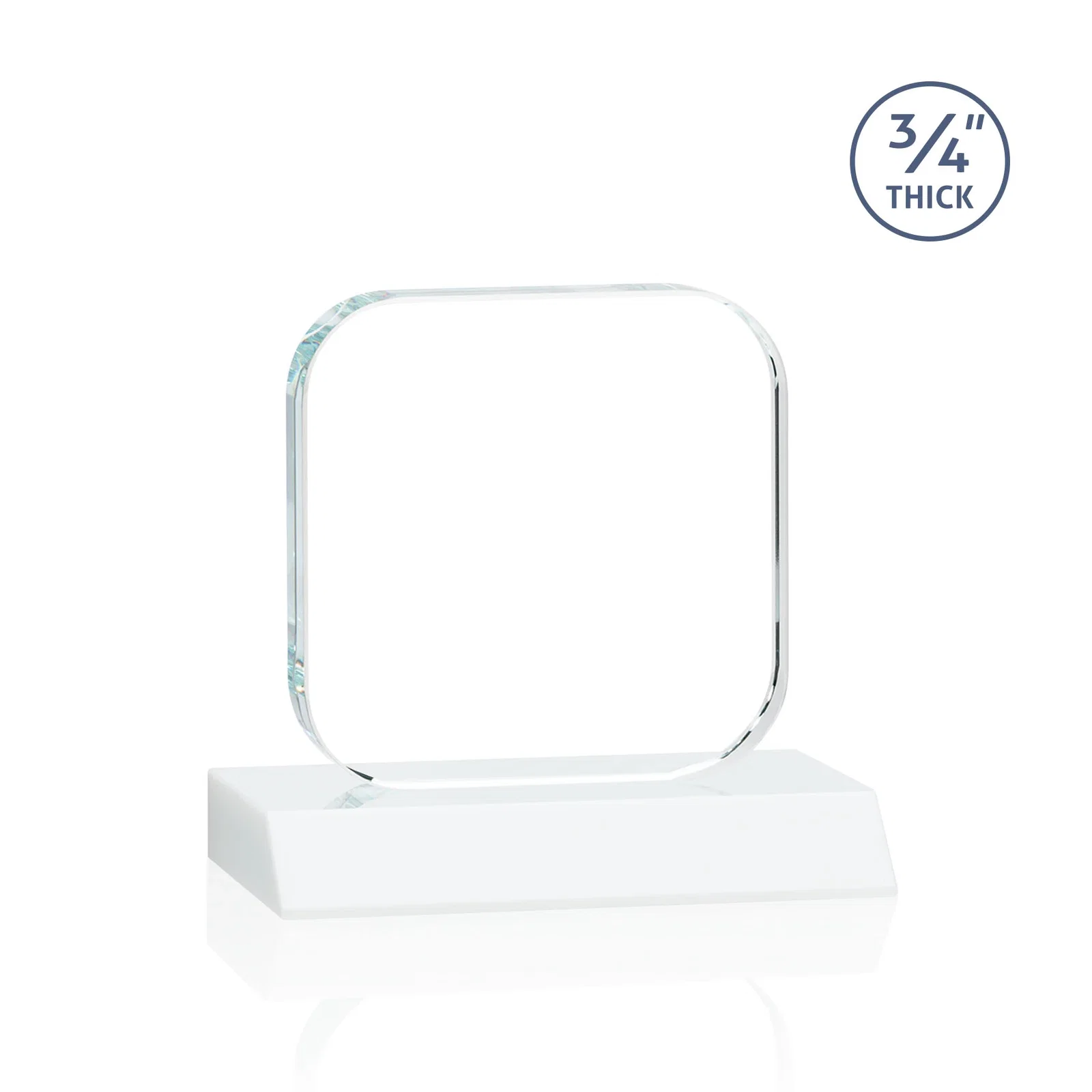 Custom engraved Starfire Crystal App-Icon Award on a Mitered Crystal Base, awards for safety achievement programs