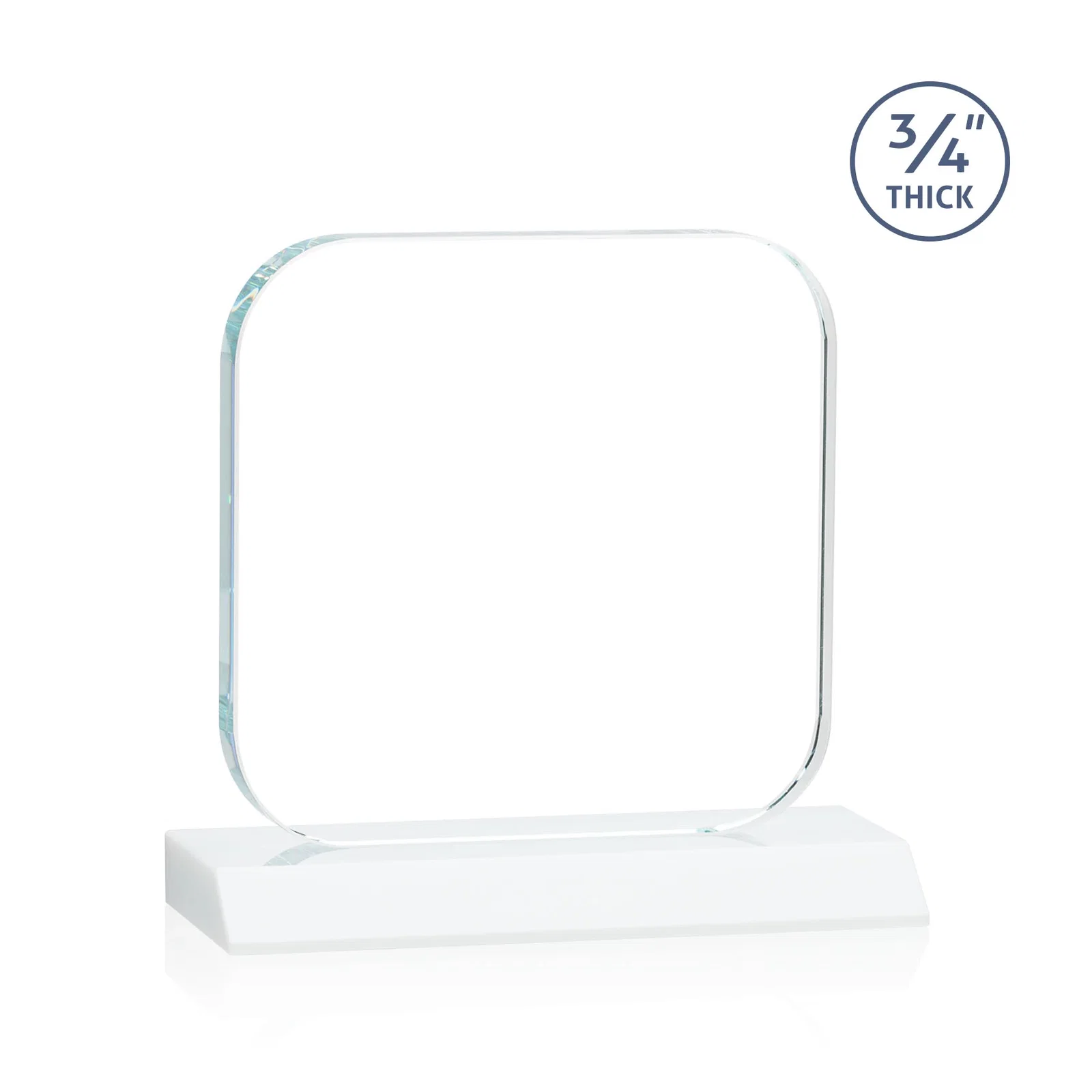 Custom engraved Starfire Crystal App-Icon Award on a Mitered Crystal Base, awards for dealer and partner awards