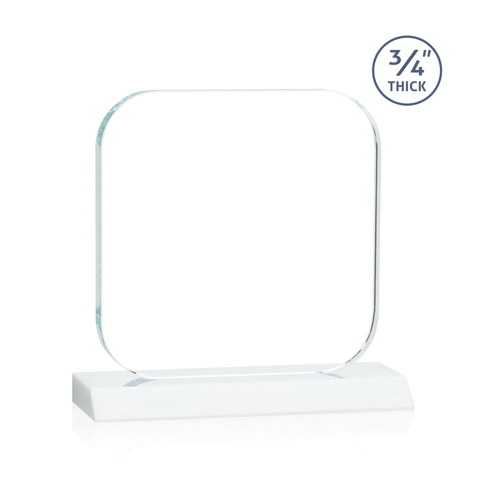 Custom engraved Starfire Crystal App-Icon Award on a Mitered Crystal Base, awards for company anniversary events