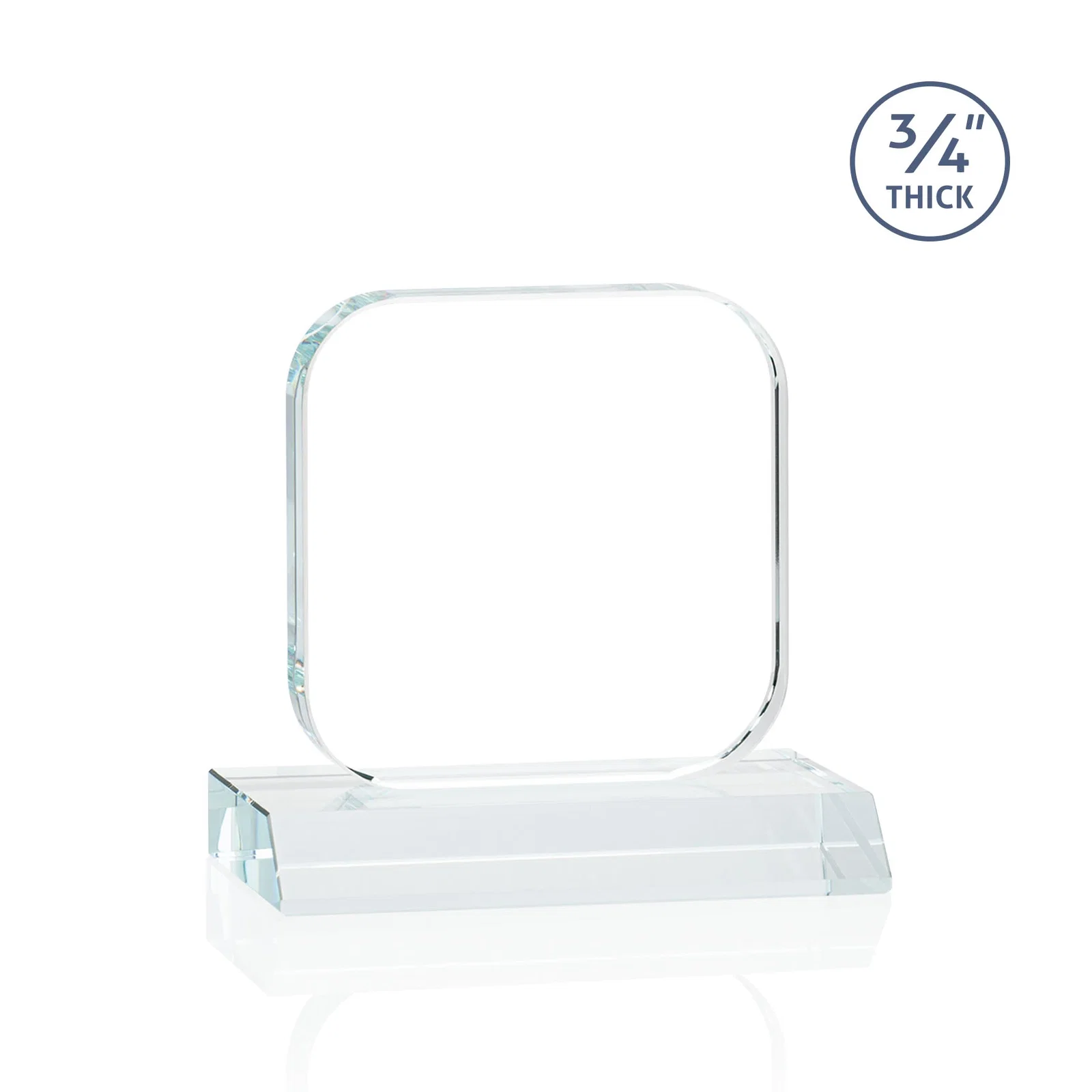 Custom Starfire Crystal App-Icon Award on a Mitered Crystal Base, awards, with your logo for employee recognition