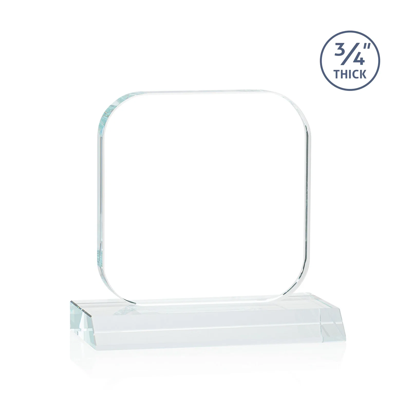 Custom Starfire Crystal App-Icon Award on a Mitered Crystal Base, awards, with your logo for corporate award ceremonies