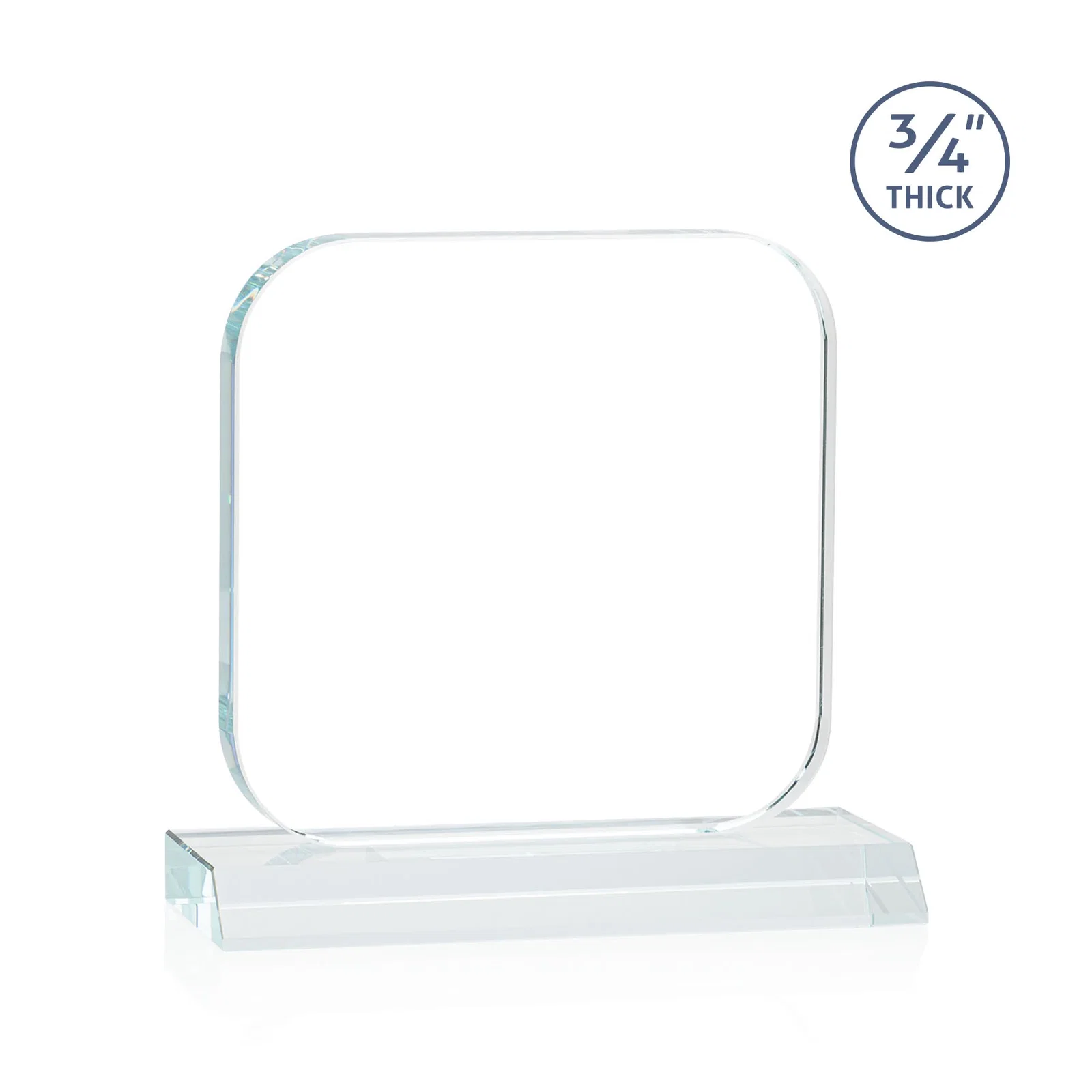 Custom Starfire Crystal App-Icon Award on a Mitered Crystal Base, awards, with your logo for service anniversary gifts
