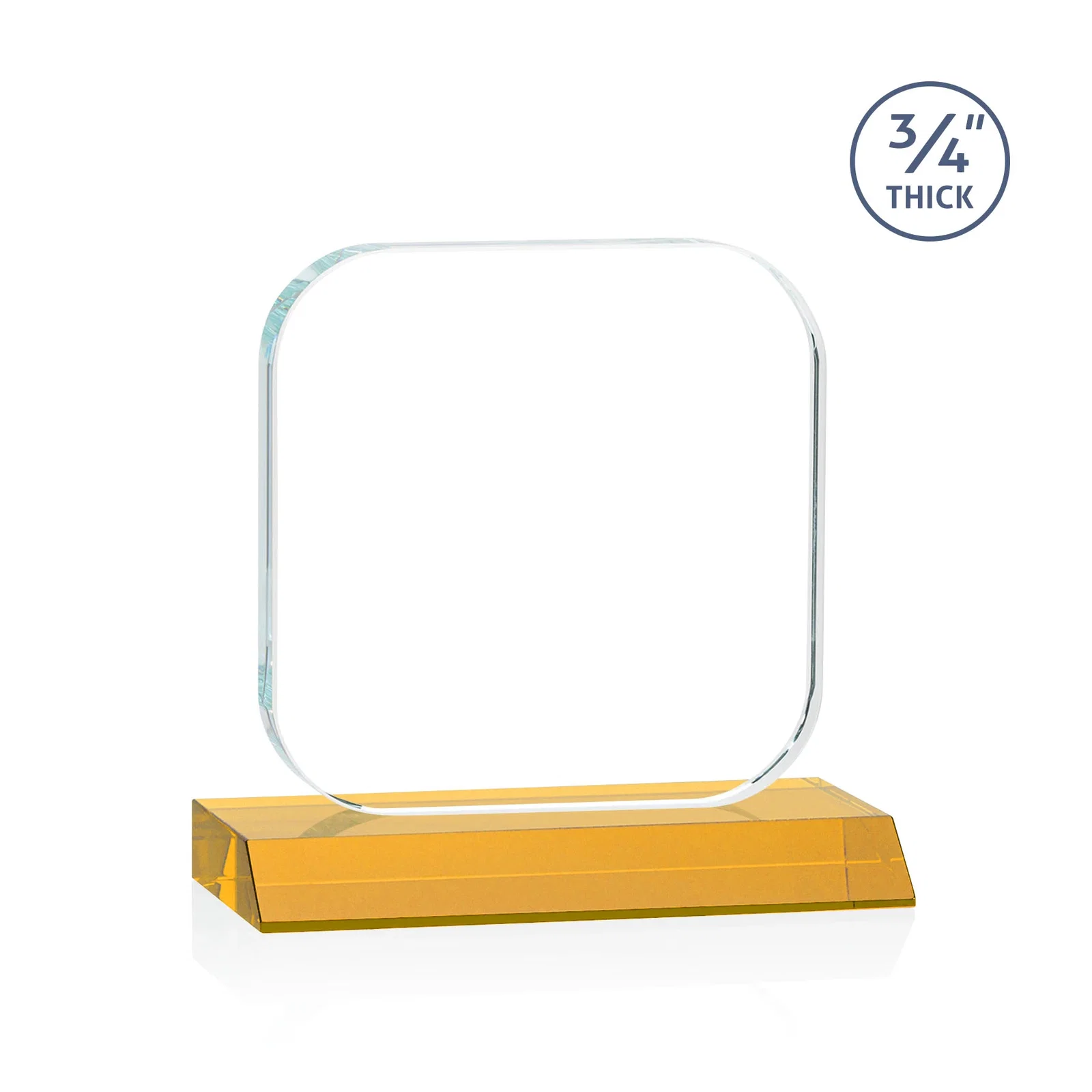 Custom Starfire Crystal App-Icon Award on a Mitered Crystal Base, awards, with your logo for team milestone celebrations