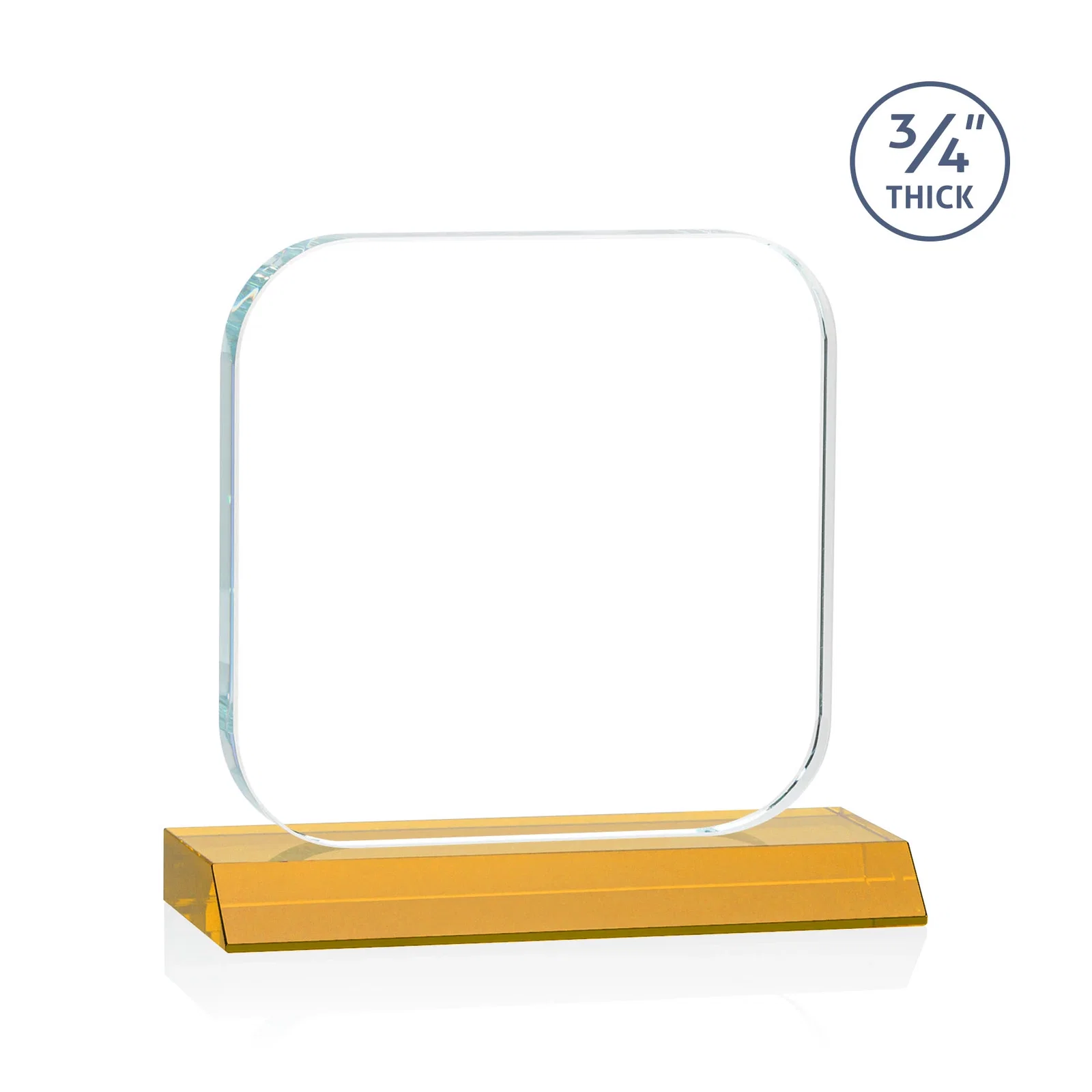 Custom Starfire Crystal App-Icon Award on a Mitered Crystal Base, awards, with your logo for donor appreciation