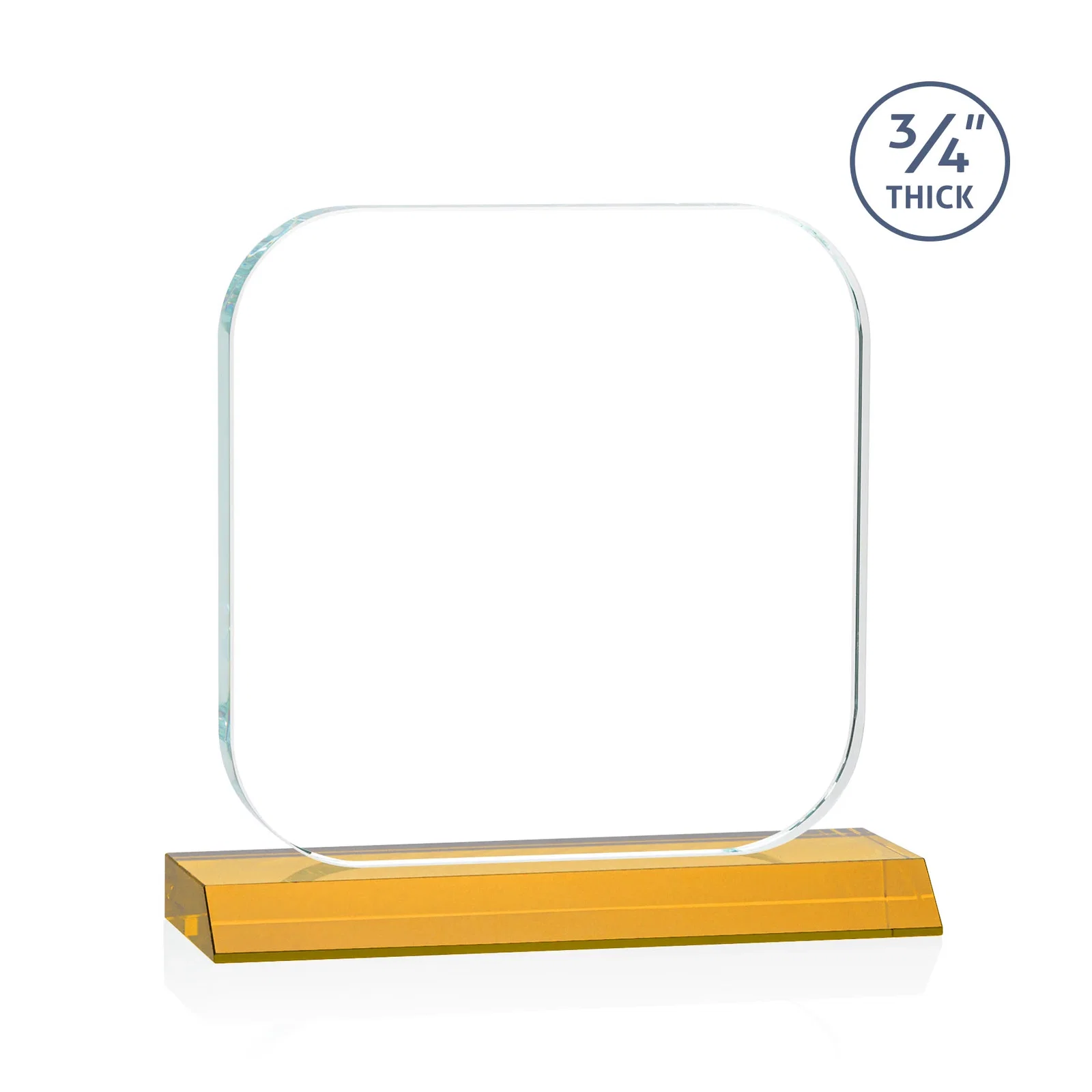 Custom Starfire Crystal App-Icon Award on a Mitered Crystal Base, awards, with your logo for graduation ceremonies