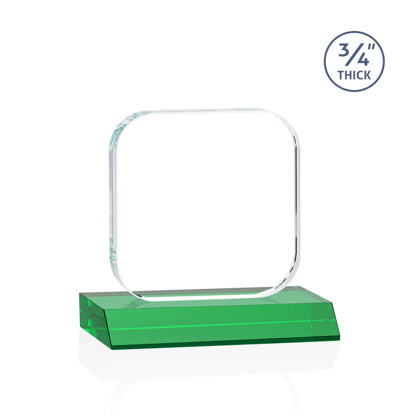 Custom Starfire Crystal App-Icon Award on a Mitered Crystal Base, awards, with your logo for safety achievement programs