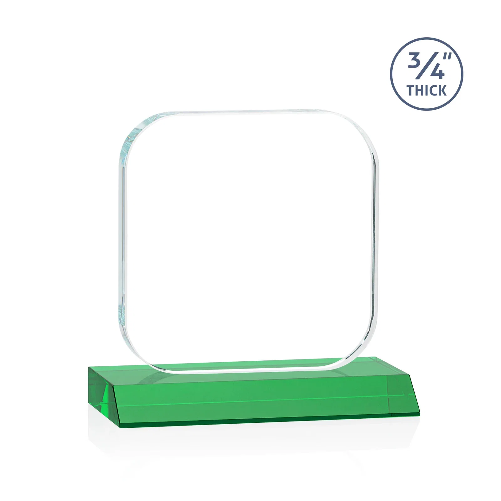 Custom Starfire Crystal App-Icon Award on a Mitered Crystal Base, awards, with your logo for volunteer appreciation