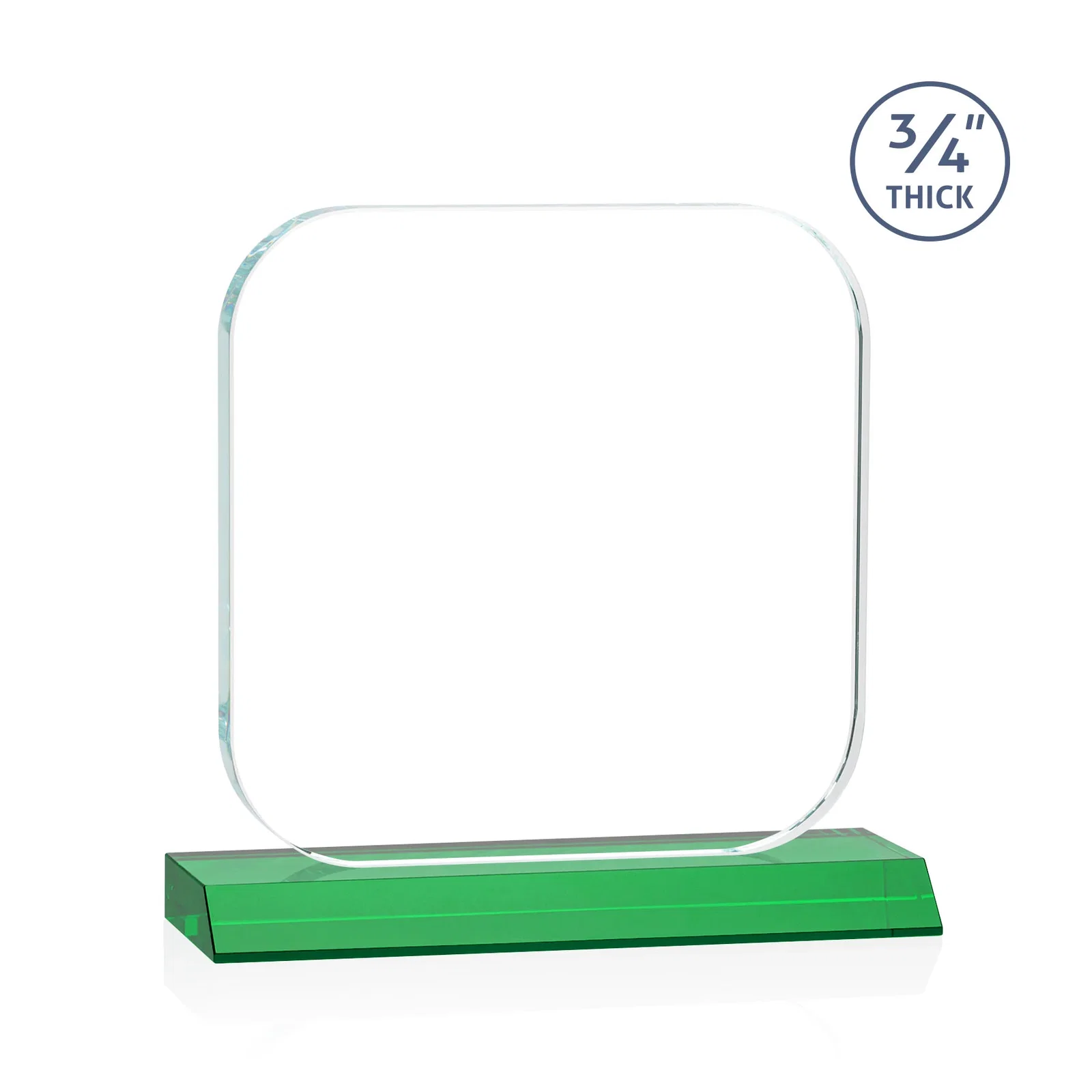 Custom Starfire Crystal App-Icon Award on a Mitered Crystal Base, awards, with your logo for company anniversary events