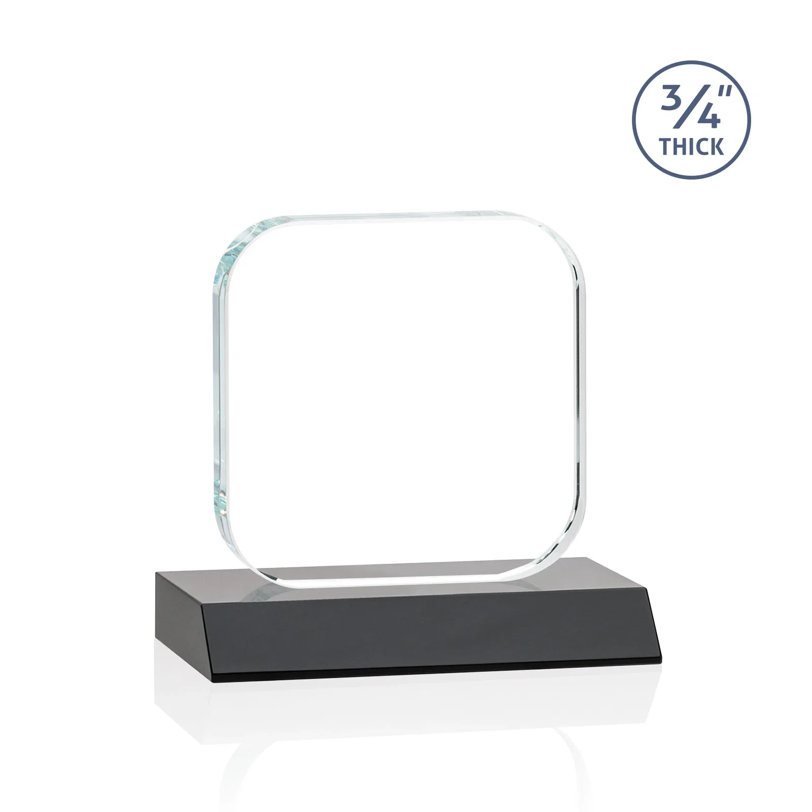 Personalized Starfire Crystal App-Icon Award on a Mitered Crystal Base, awards, with your logo for employee recognition