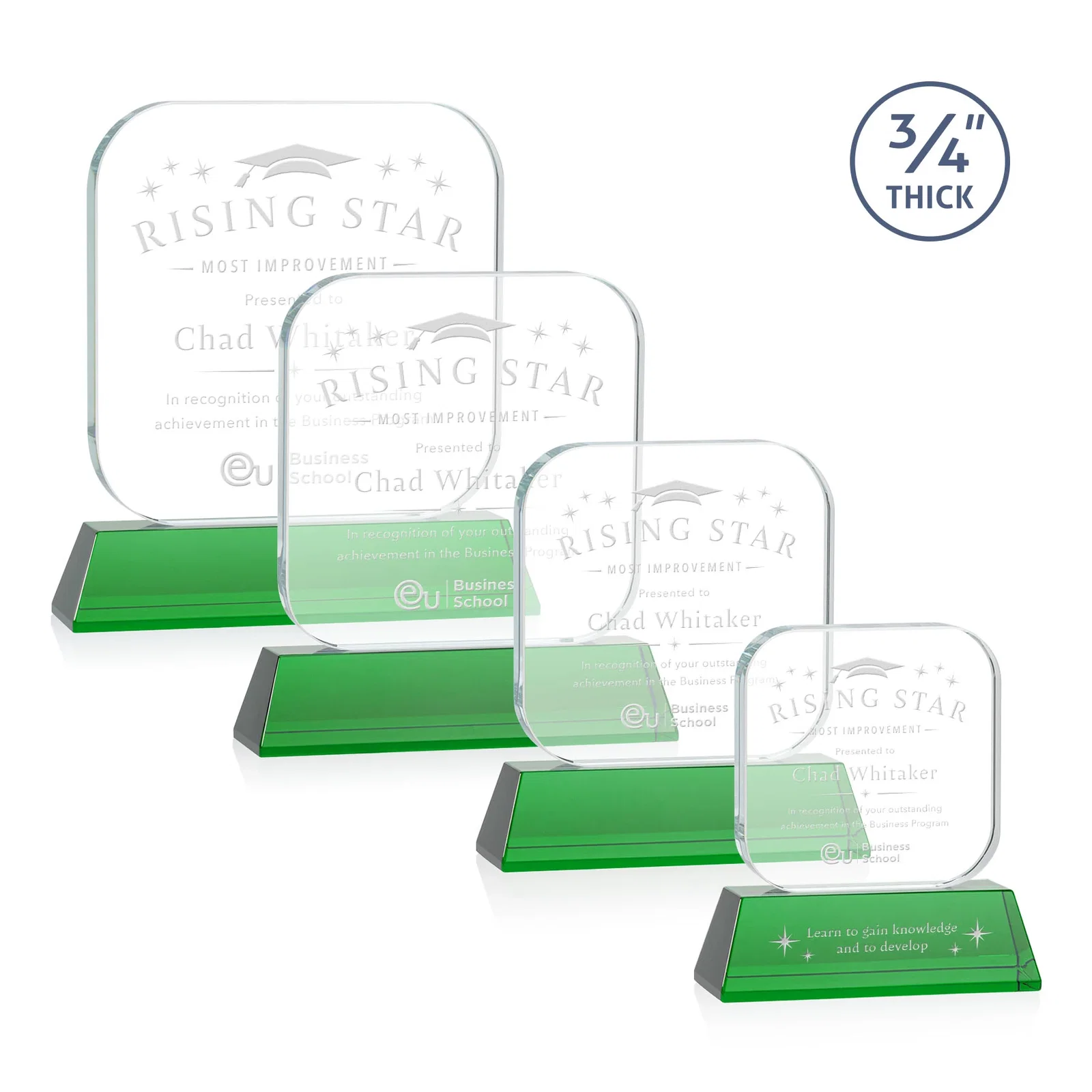 Custom Starfire Crystal App-Icon Award on an Optical Crystal Base, awards for dealer and partner awards