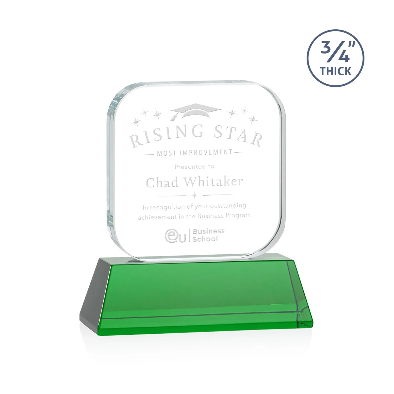 Custom Starfire Crystal App-Icon Award on an Optical Crystal Base, awards for company anniversary events
