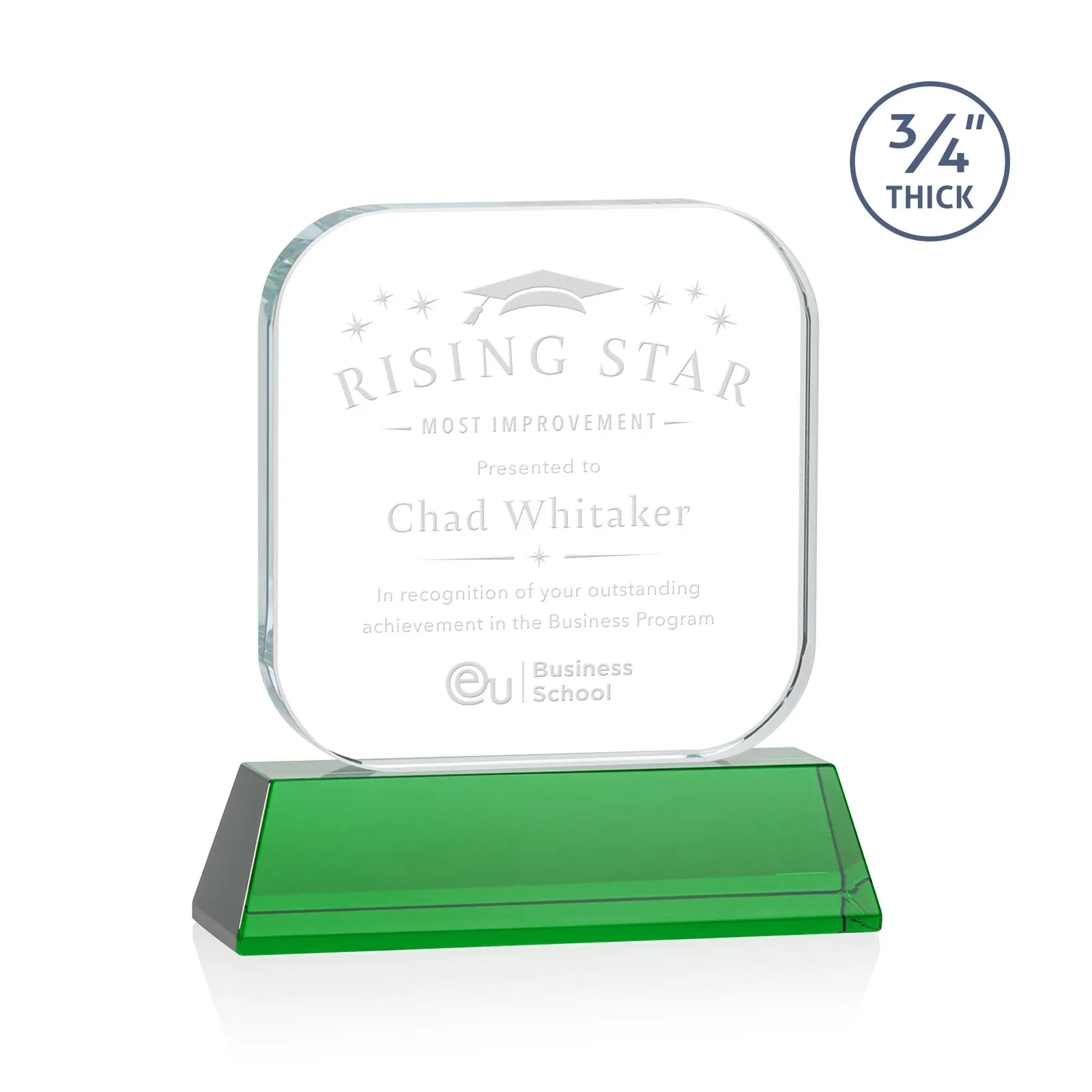 Personalized Starfire Crystal App-Icon Award on an Optical Crystal Base, awards for employee recognition