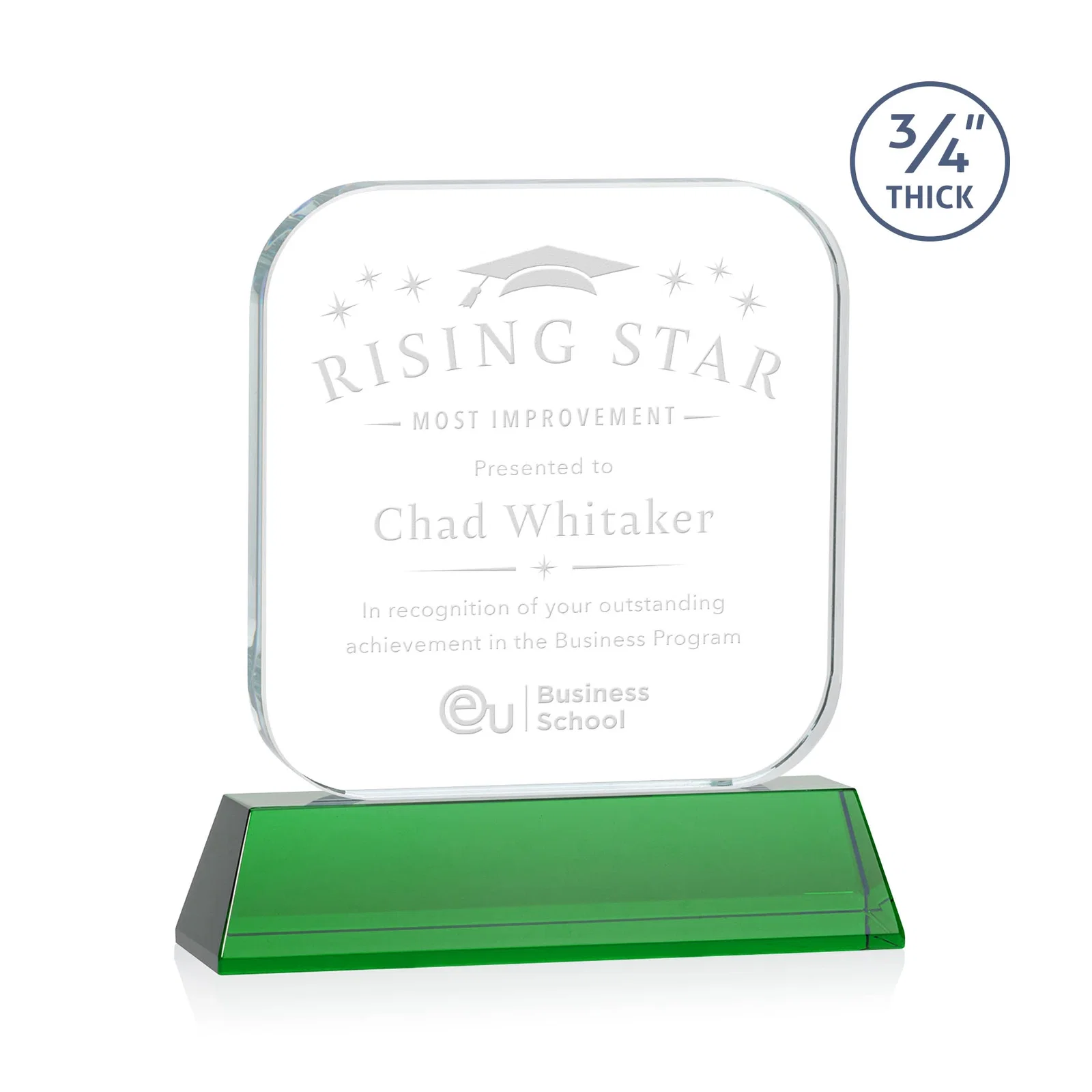 Personalized Starfire Crystal App-Icon Award on an Optical Crystal Base, awards for corporate award ceremonies