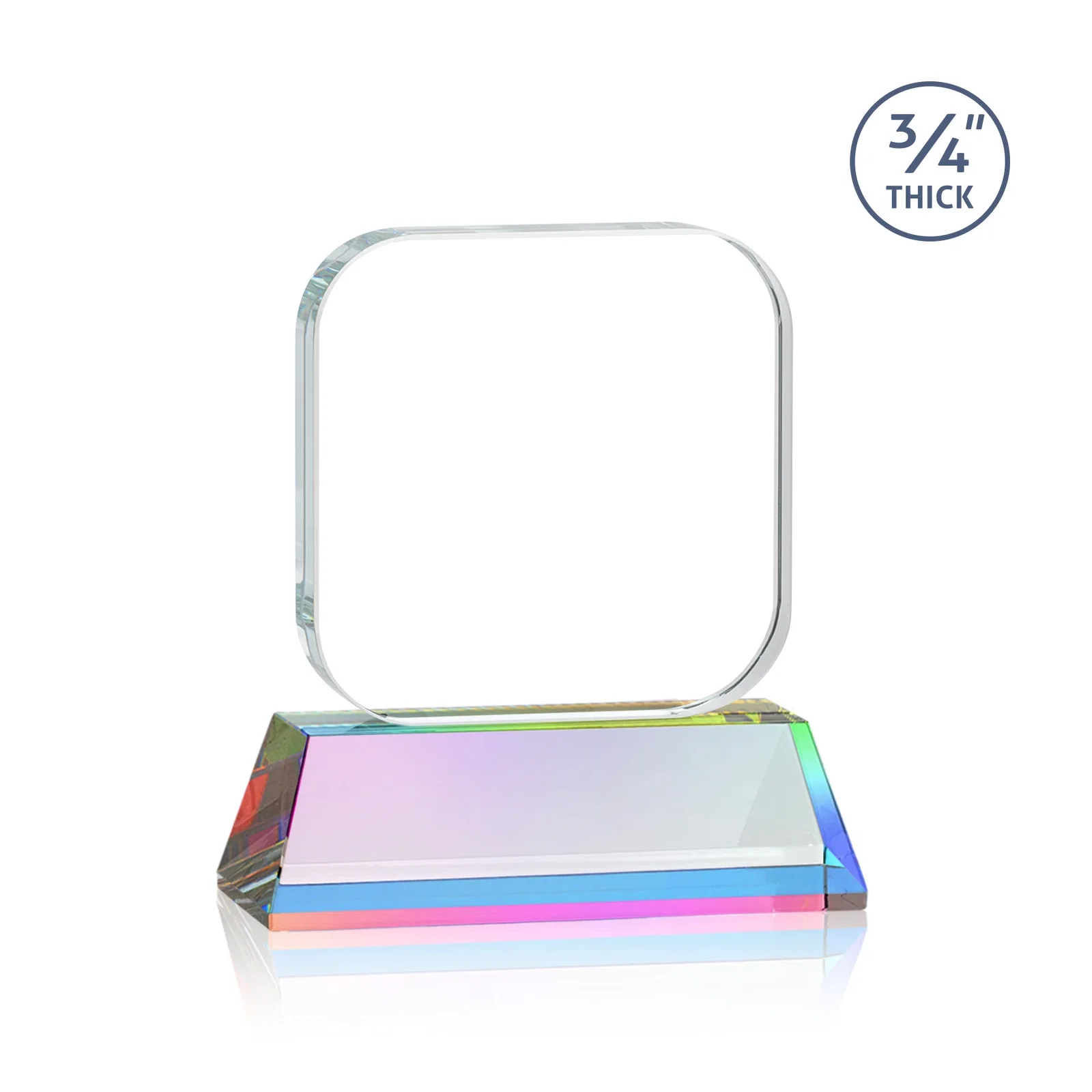 Branded Starfire Crystal App-Icon Award on an Optical Crystal Base, awards, with your logo for service anniversary gifts