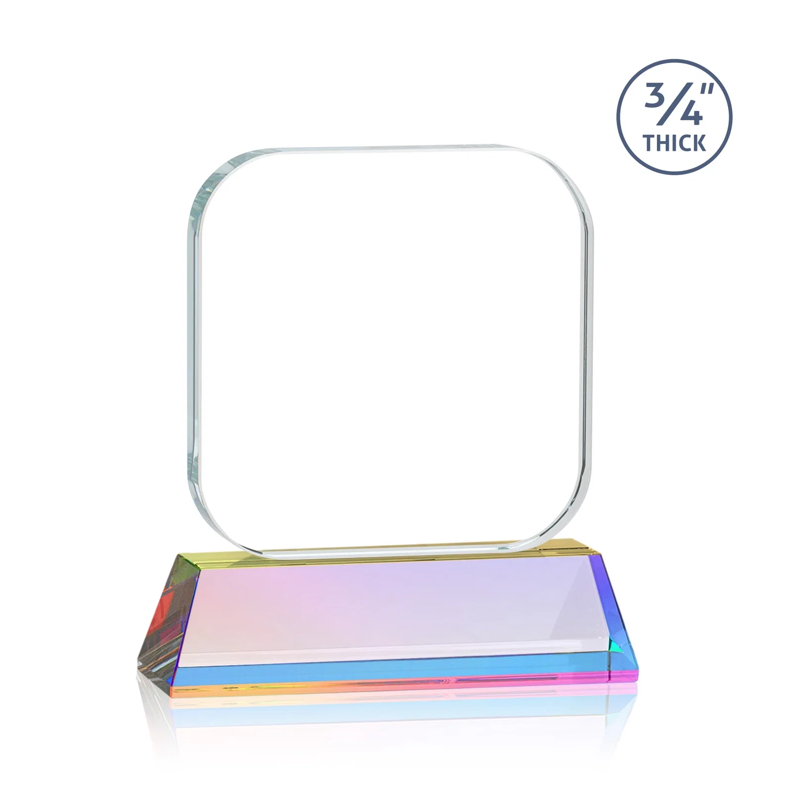 Branded Starfire Crystal App-Icon Award on an Optical Crystal Base, awards, with your logo for sales achievement awards