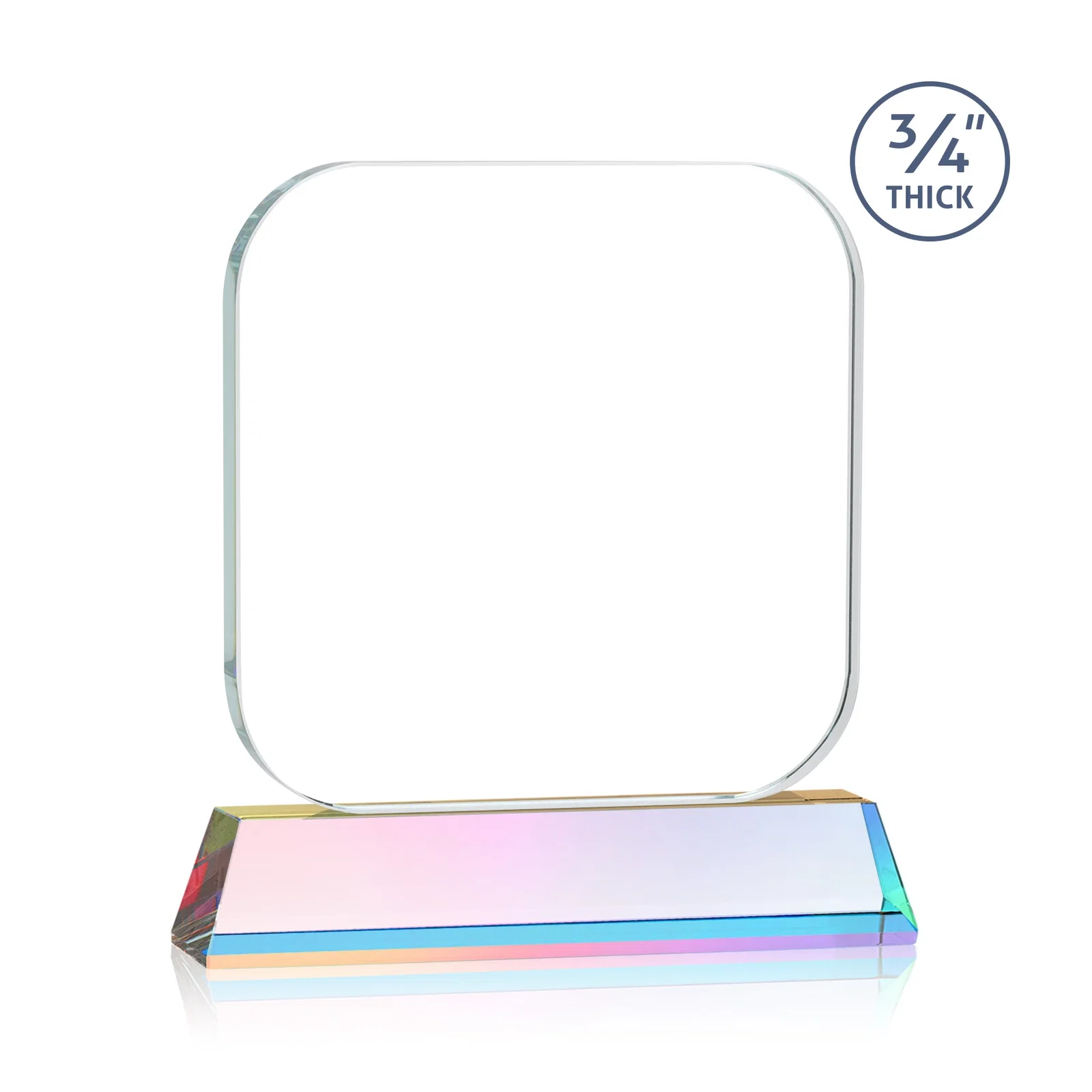 Branded Starfire Crystal App-Icon Award on an Optical Crystal Base, awards, with your logo for team milestone celebrations