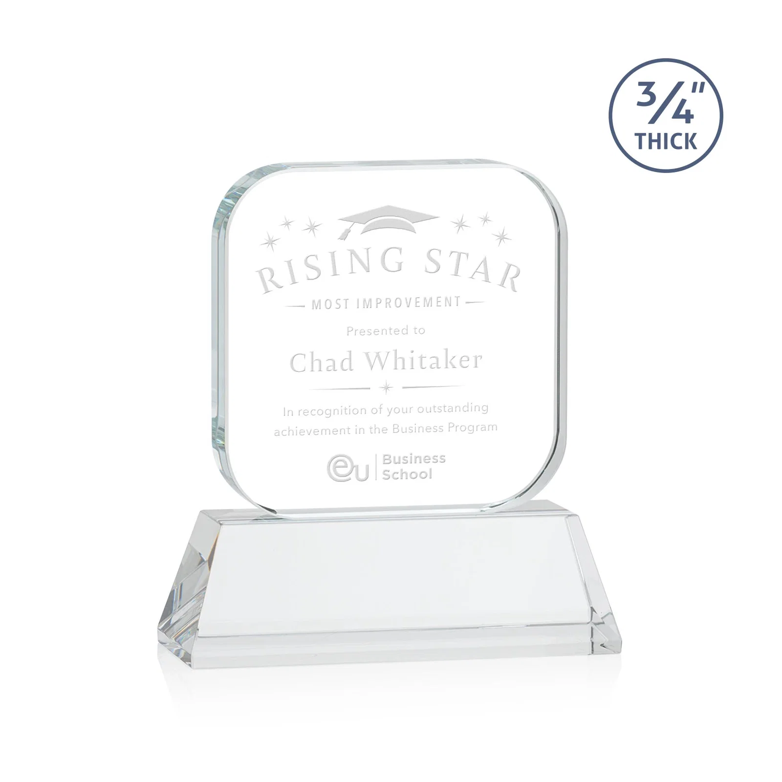 Custom Starfire Crystal App-Icon Award on an Optical Crystal Base, awards for corporate award ceremonies