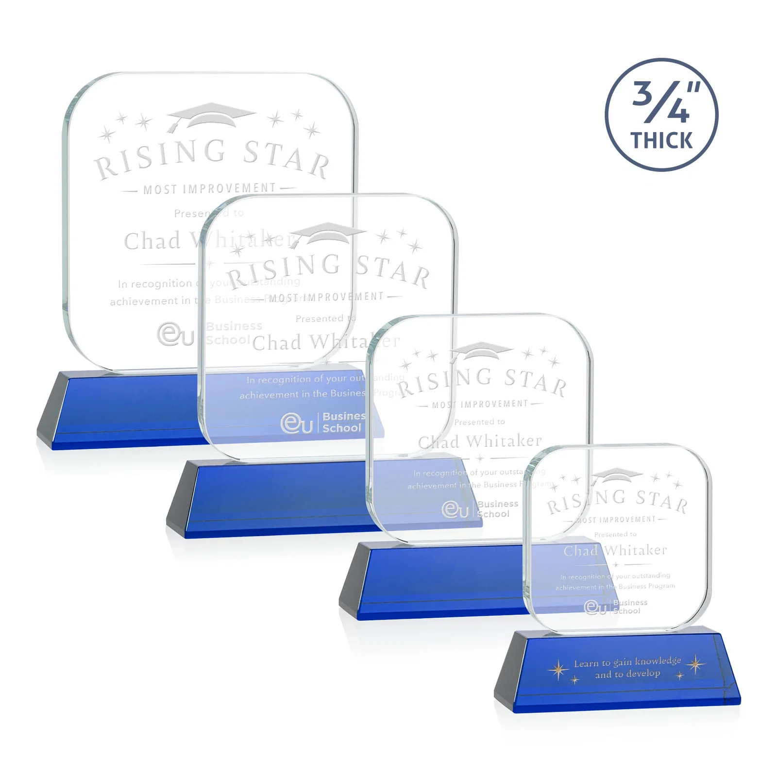 Personalized Starfire Crystal App-Icon Award on an Optical Crystal Base, awards for safety achievement programs