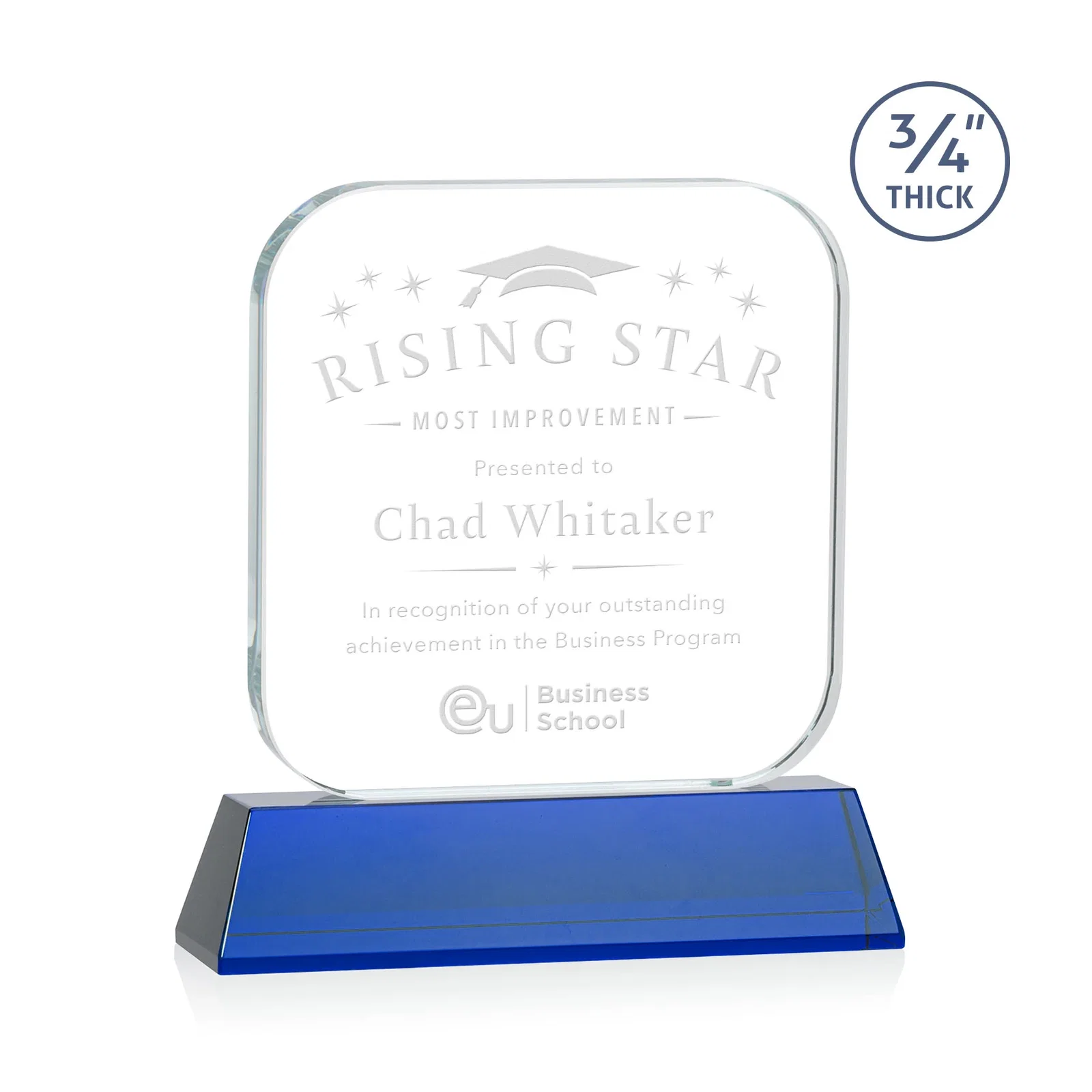 Personalized Starfire Crystal App-Icon Award on an Optical Crystal Base, awards for company anniversary events