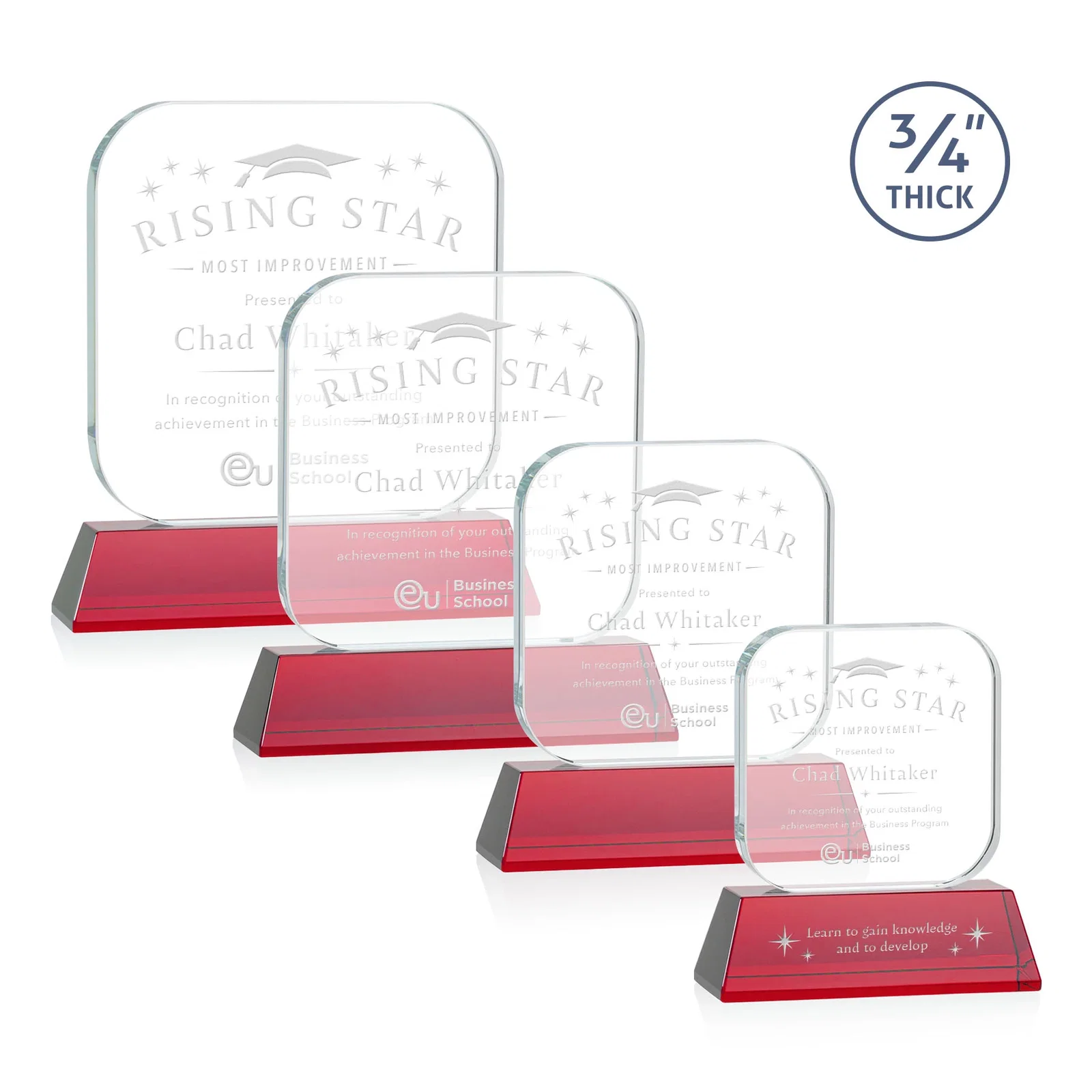 Promotional Starfire Crystal App-Icon Award on an Optical Crystal Base, awards for corporate award ceremonies