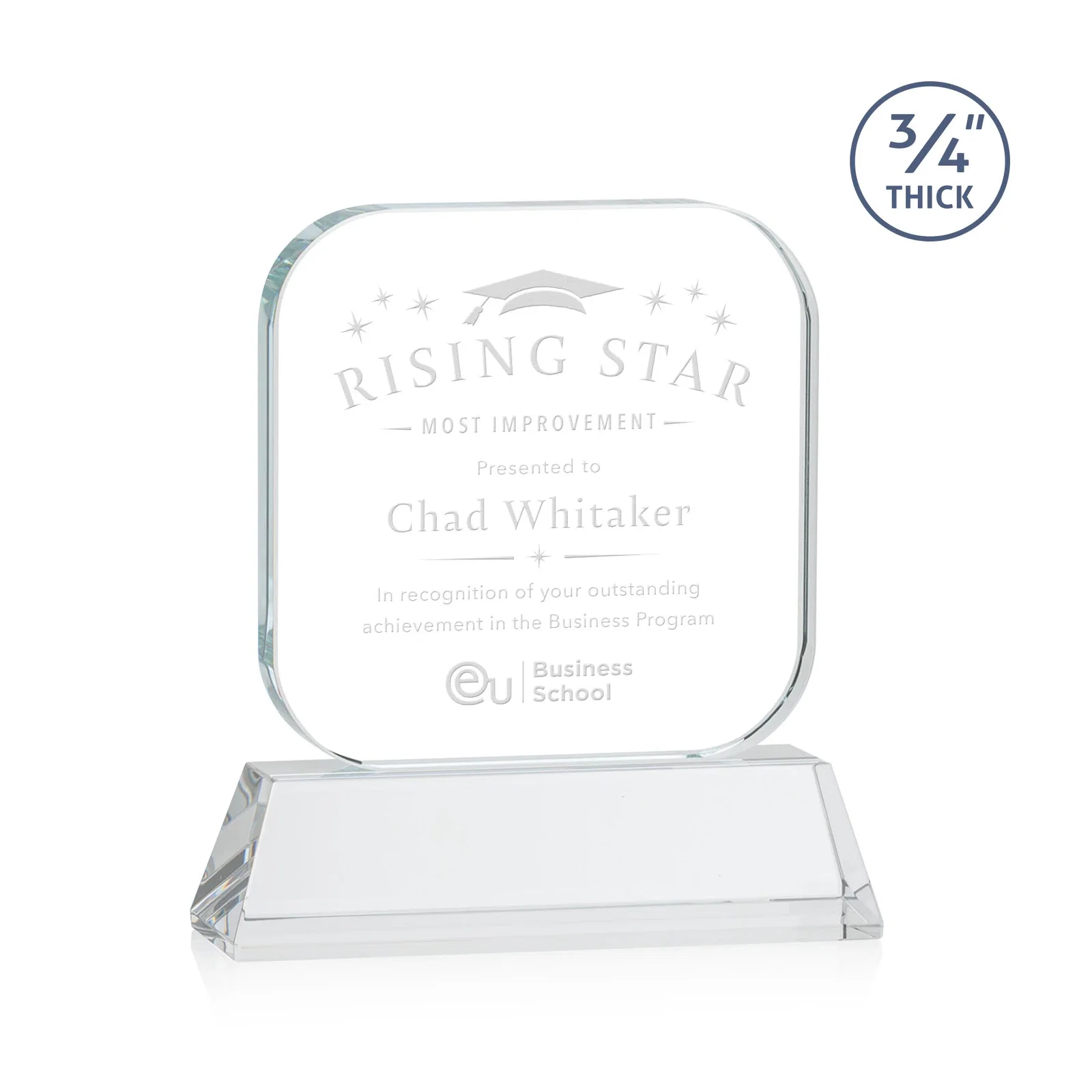 Custom Starfire Crystal App-Icon Award on an Optical Crystal Base, awards for service anniversary gifts