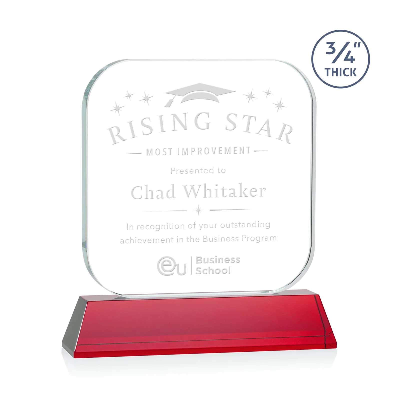 Promotional Starfire Crystal App-Icon Award on an Optical Crystal Base, awards for team milestone celebrations