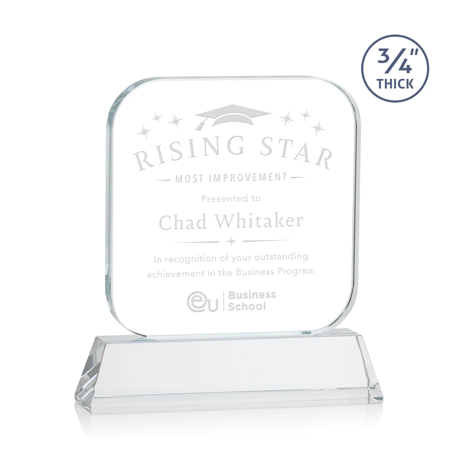 Custom Starfire Crystal App-Icon Award on an Optical Crystal Base, awards for sales achievement awards
