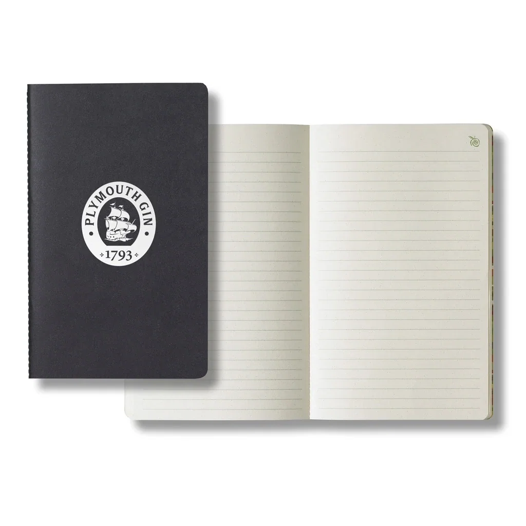 ApPeel Medio Lined Saddle Stitched Apple Page Journal — Jacket Color: Black — view 3