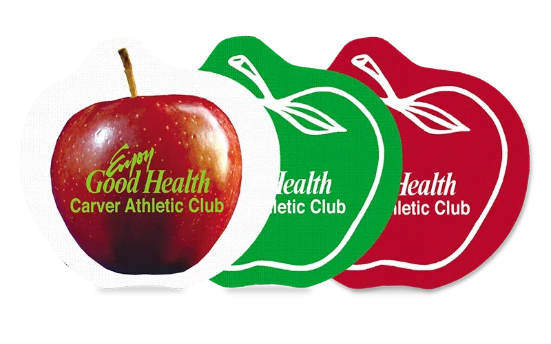 Apple Vinyl Jar Opener. Apple-shaped vinyl jar opener with one-color imprint for teacher and school gifts