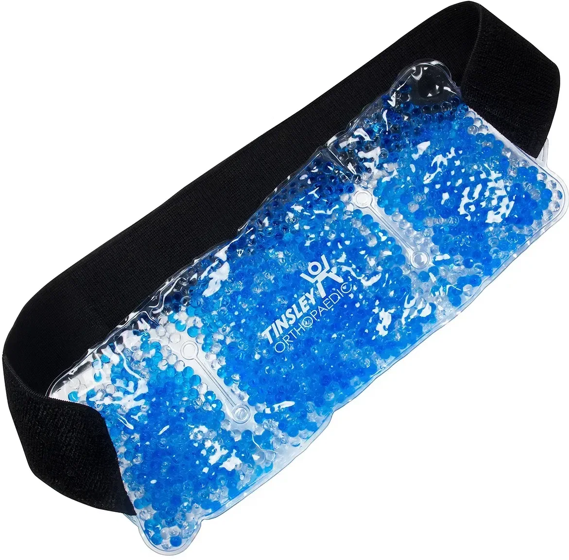 Aqua Pearls Adjustable Hot/Cold Wrap, custom promotional therapy wrap front view with adjustable strap