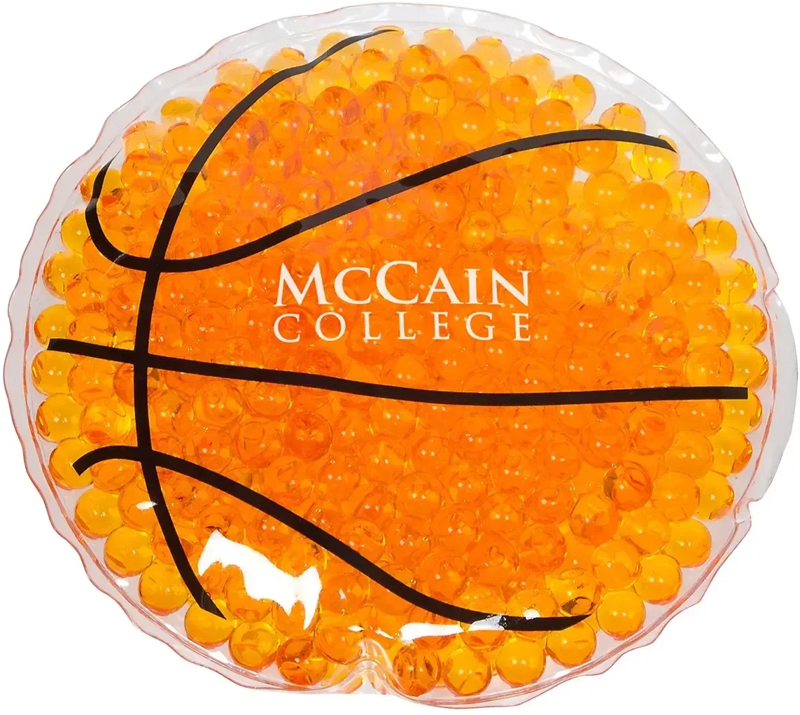 Aqua Pearls Basketball Hot/Cold Pack, custom promotional basketball-shaped therapy pack with logo