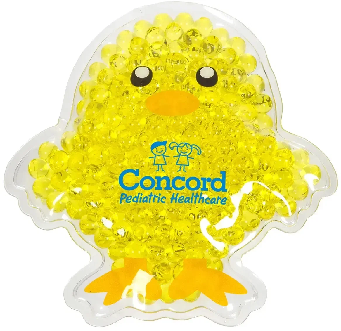 Aqua Pearls Chick Hot/Cold Pack, custom promotional chick-shaped therapy pack with logo