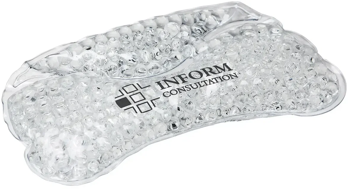 Promotional Aqua Pearls gel bead wrist rest with custom logo imprint area