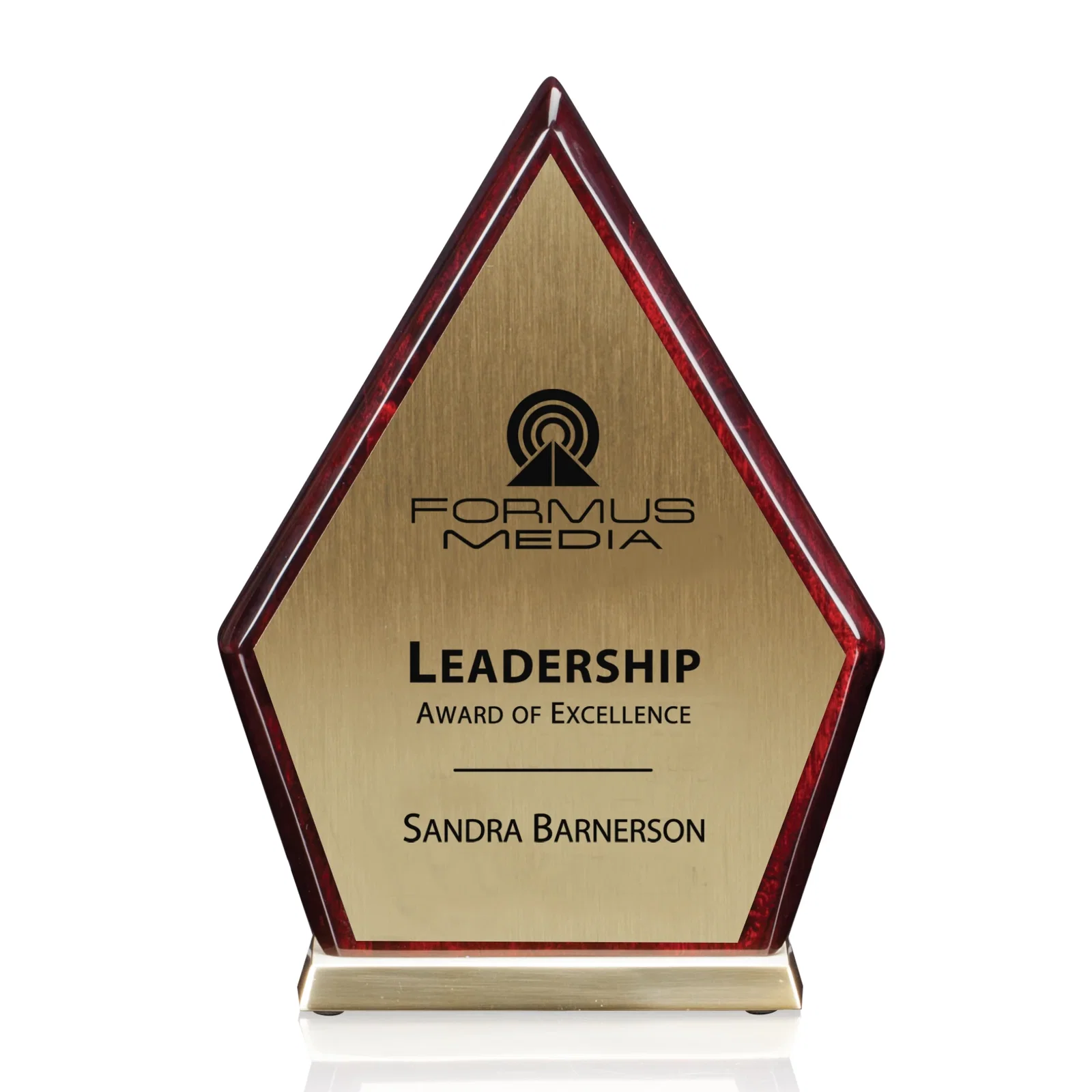 Custom Rosewood Diamond Award with Direct-to-Wood Laser Engraving for service anniversary gifts