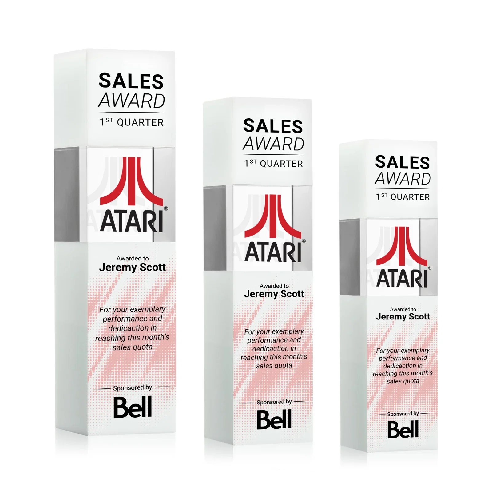 Branded Optical Crystal Tower Award with Beechwood Finish Option for safety achievement programs