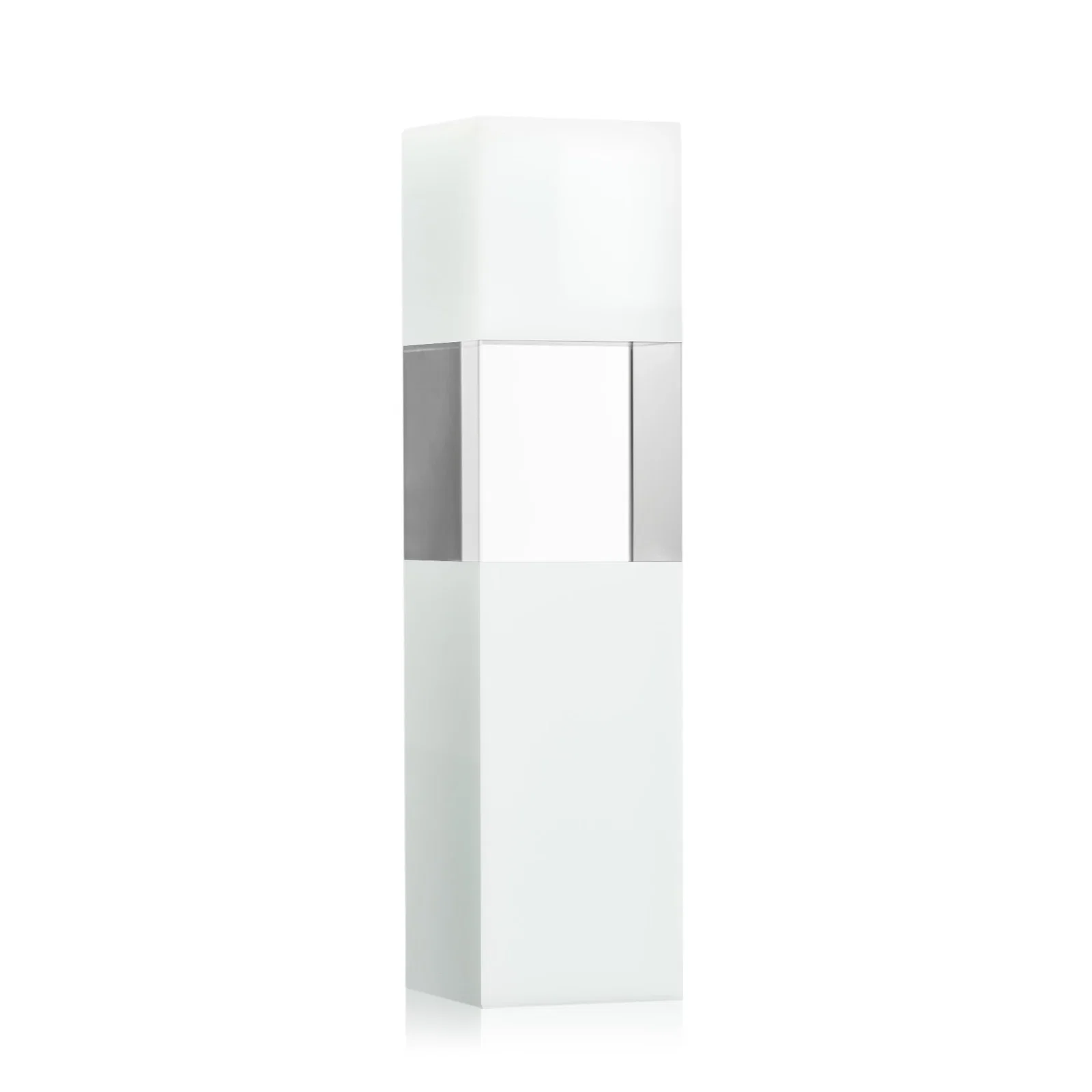 Custom printed Optical Crystal Tower Award with Beechwood Finish Option for employee recognition