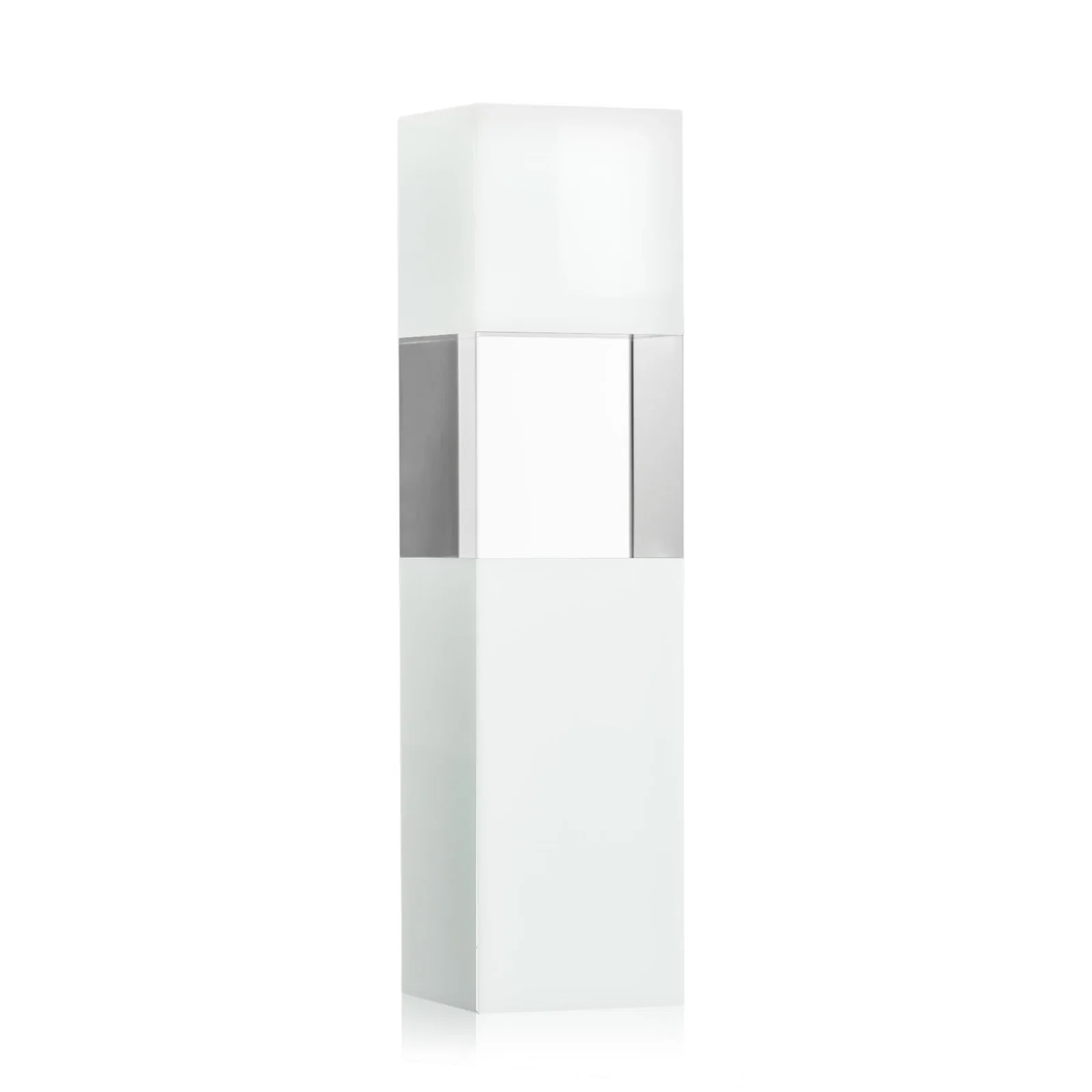 Custom printed Optical Crystal Tower Award with Beechwood Finish Option for corporate award ceremonies