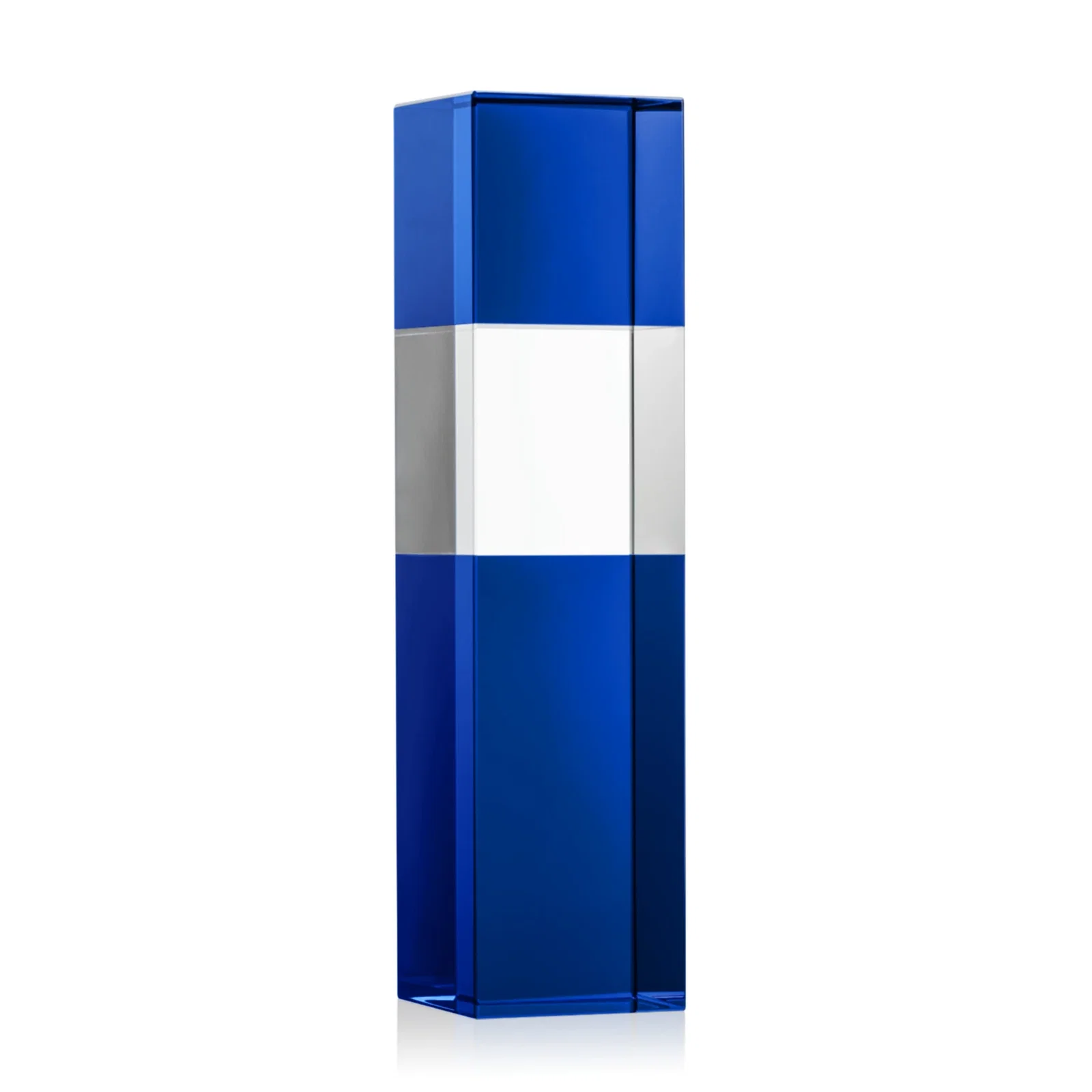 Custom printed Optical Crystal Tower Award with Beechwood Finish Option for safety achievement programs