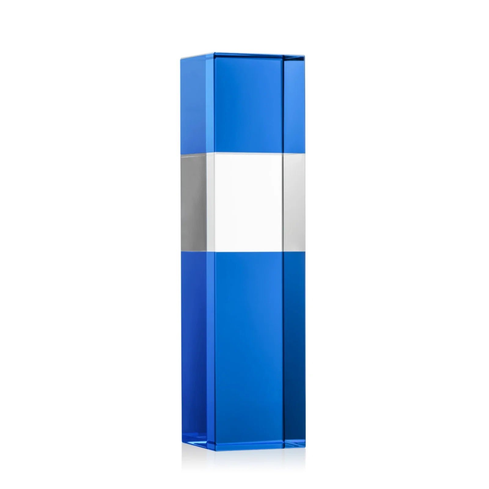 Customized Optical Crystal Tower Award with Beechwood Finish Option for employee recognition