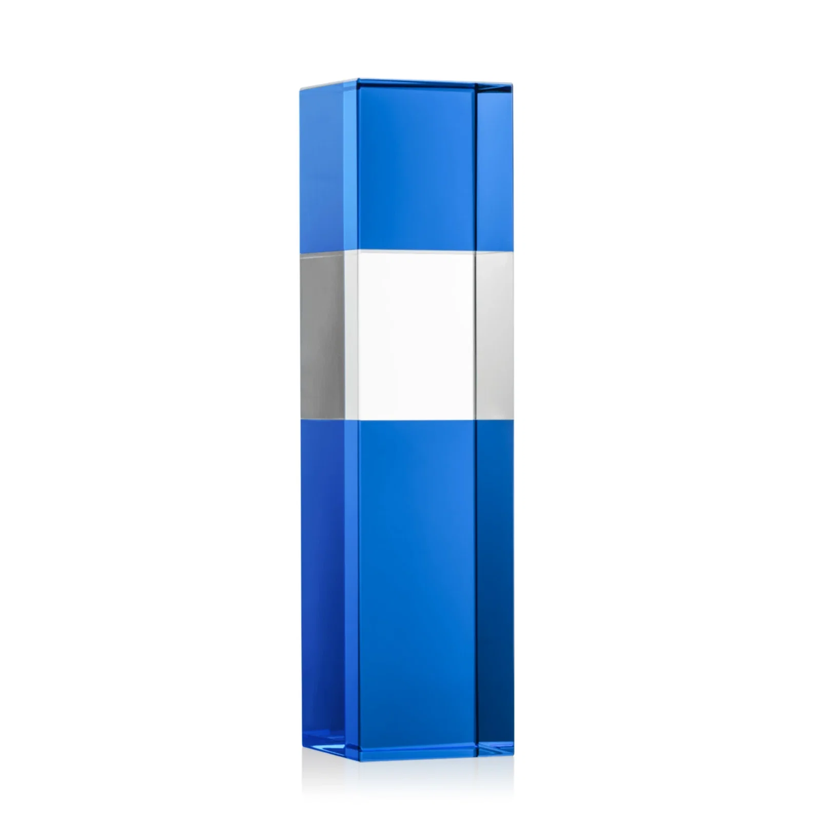 Customized Optical Crystal Tower Award with Beechwood Finish Option for corporate award ceremonies