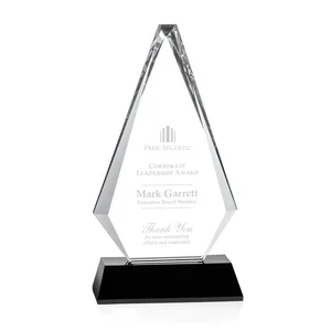 Optical Crystal Diamond Award on a Matching Beveled Base