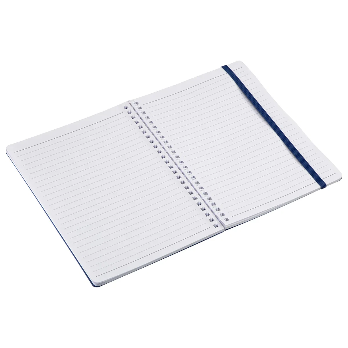 Side profile of the promotional Arcadia Soft Spiral Notebook showing the spiral binding