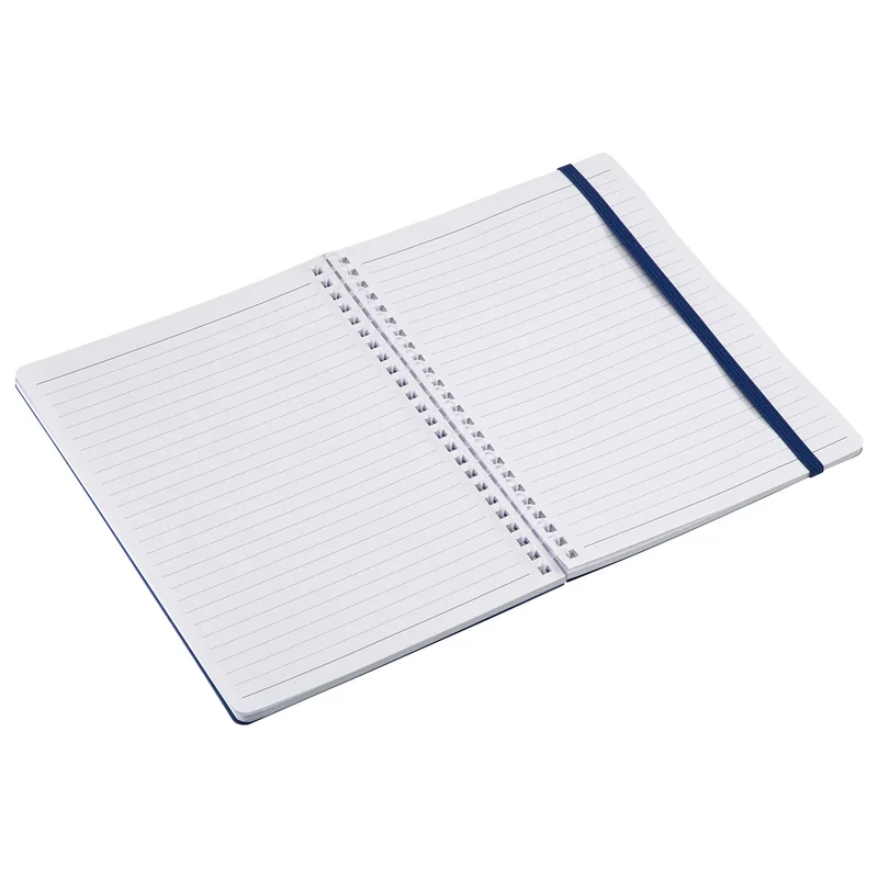 Side profile of the promotional Arcadia Soft Spiral Notebook showing the spiral binding