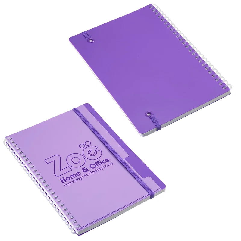 Arcadia Soft Spiral Notebook shown in an assortment of cover colors