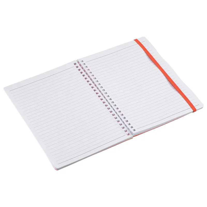 Back view of the promotional Arcadia Soft Spiral Notebook
